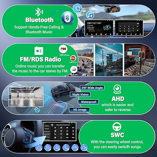 Miniatura 5 de Android 13.0 Doble DIN reproductor de radio estéreo para coche para Lexus ES300 ES330 2001-2006, 9 pulgadas HD pantalla táctil receptor de audio