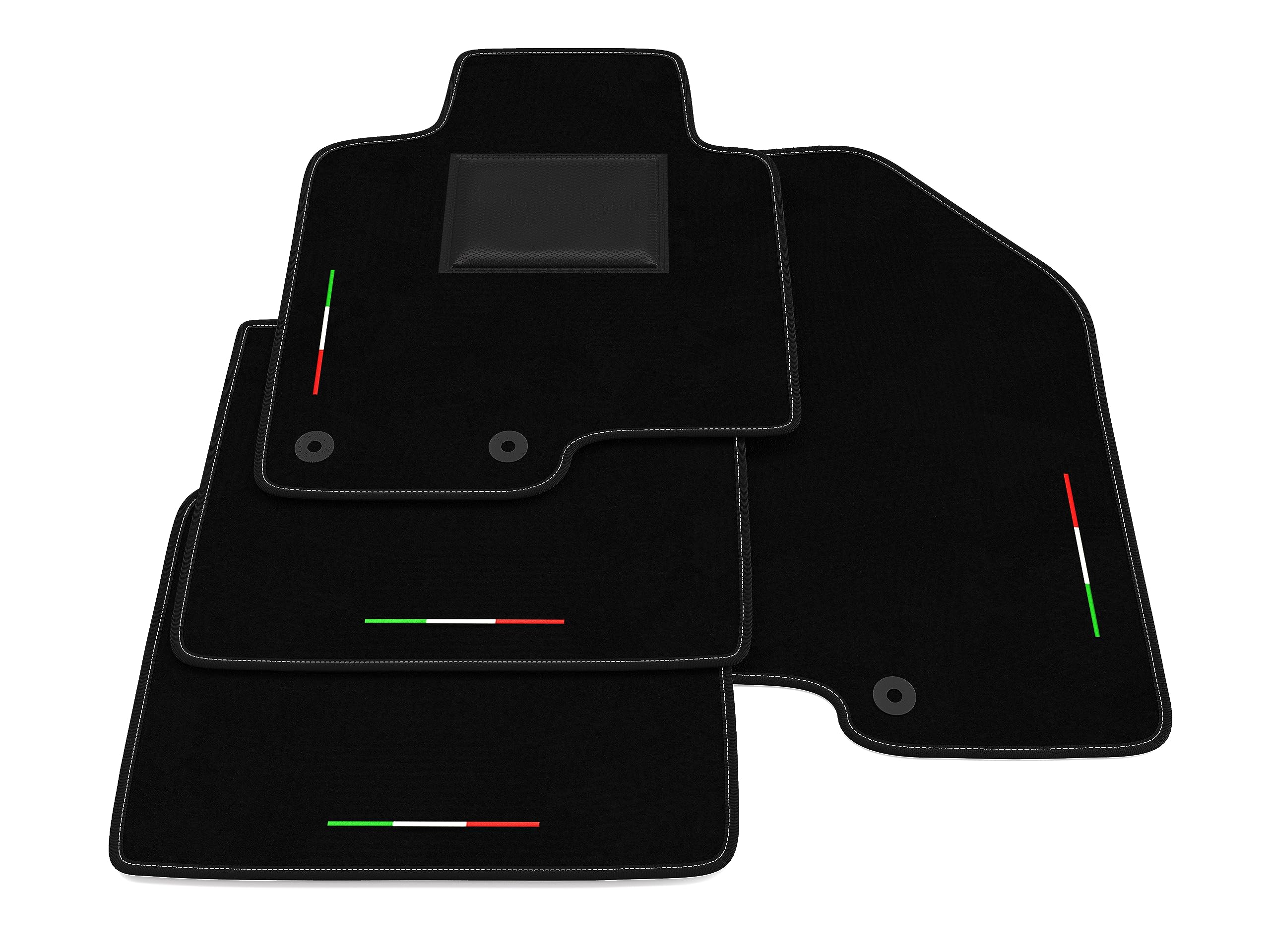 Tappetini compatibili con Hyundai i40 2011-2025 bandiera Italia, kit tappetini auto personalizzati, set tappeti in moquette, tappeto auto