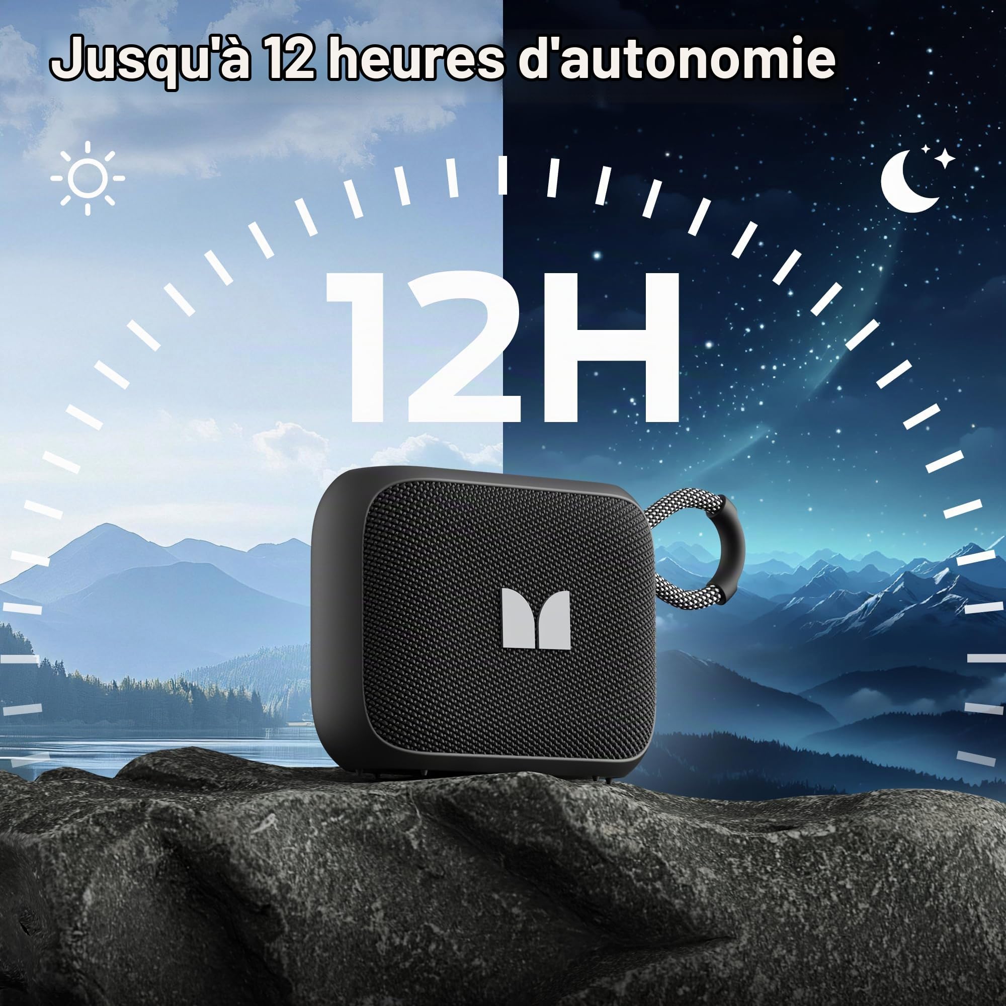 Monster, Enceintes Bluetooth MS-520 Portable, Étanche IPX7, 12h d'Autonomie, TWS Stéréo, Bluetooth 6.0, Microphone Intégré, Portée 15 Mètres