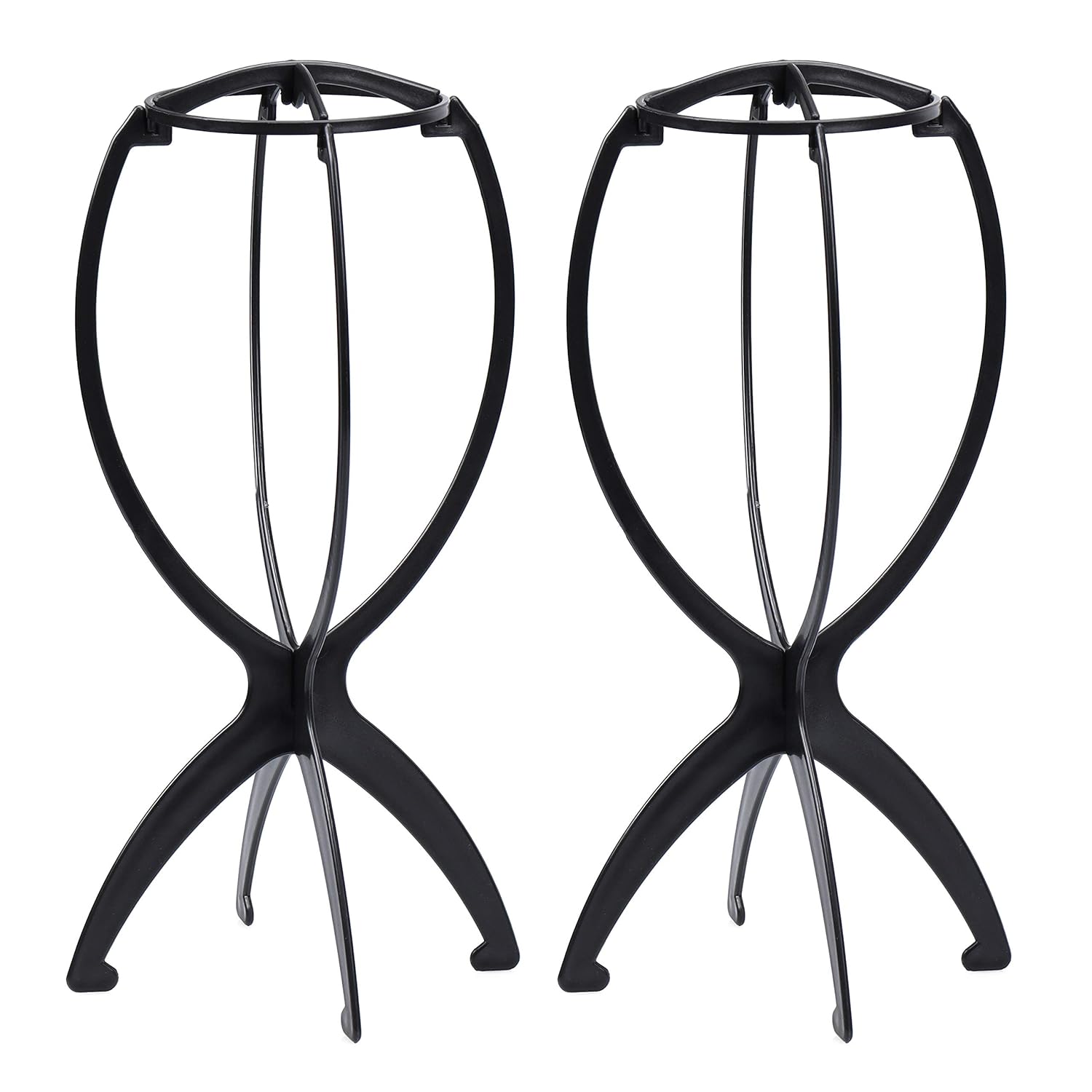 Eerya Wig Stands for Wigs 2 Pack Durable Plastic Folding