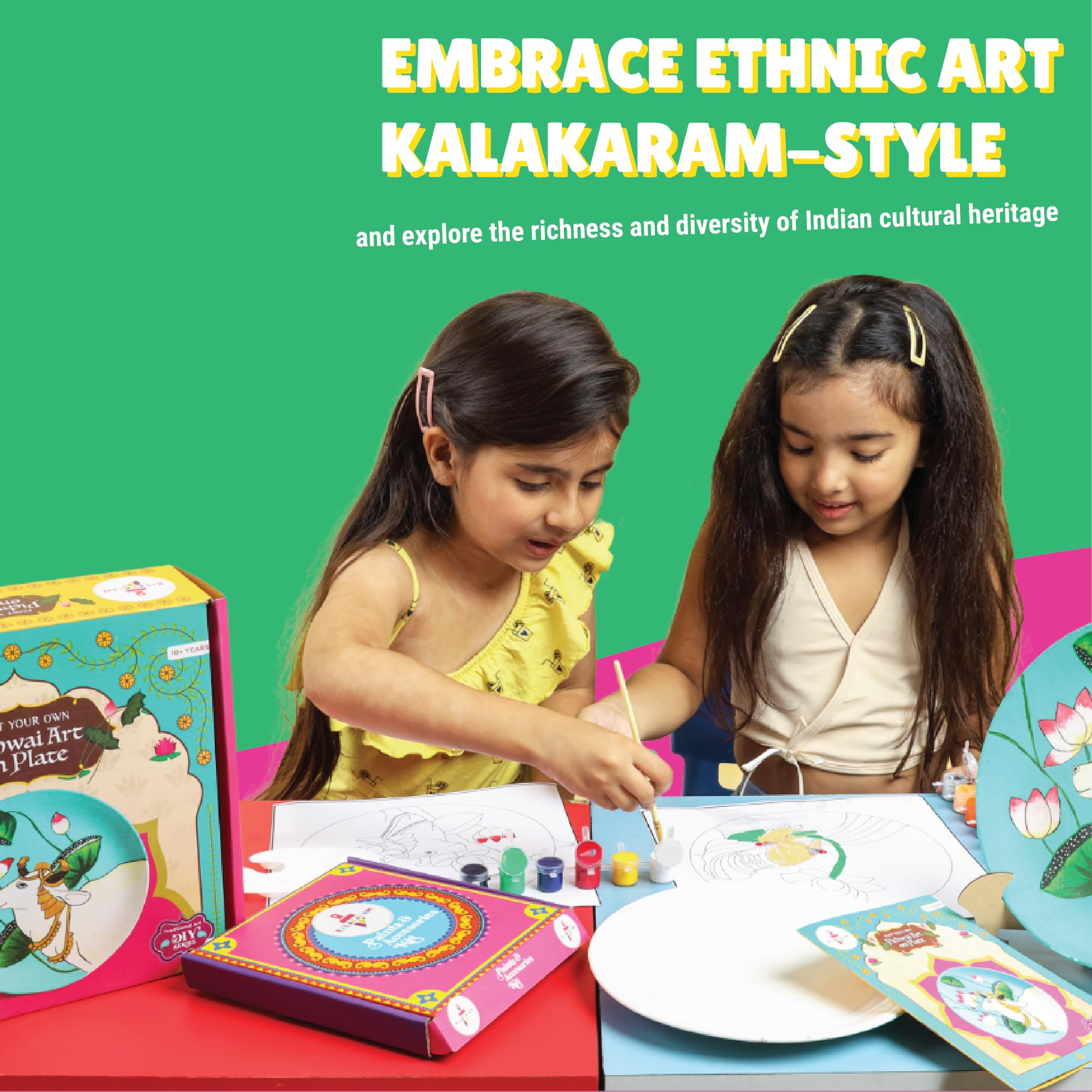 Kalakaram Paint Your Own Pichwai Art on a Plate Painting kit | Buy Painting Set/Kit for Kids 10 Year Old - Image 4 thumbnail