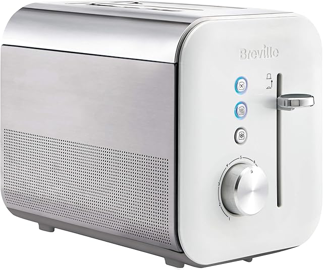 Breville VTT686 Toaster, 18/10 Steel, 800 W, White