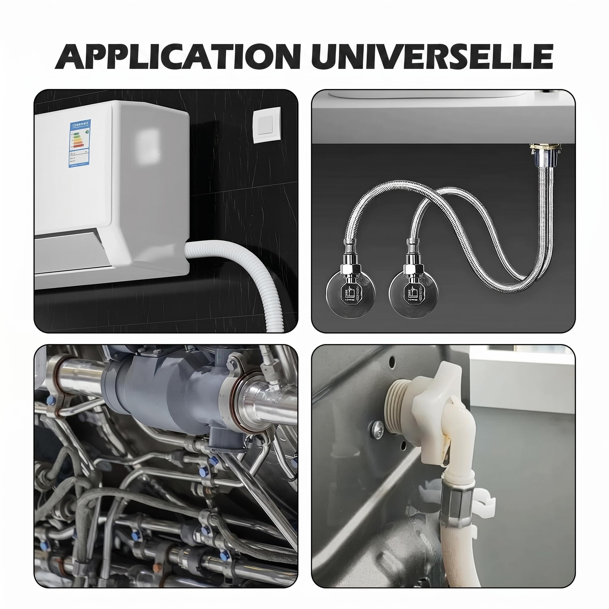Garvee Presse à sertir hydraulique manuelle pour tuyaux AC – Kit complet avec 7 matrices – Outil main séparable pour réparation climatisation – Compatible raccords barbelés et Beaded – Inclus ciseaux