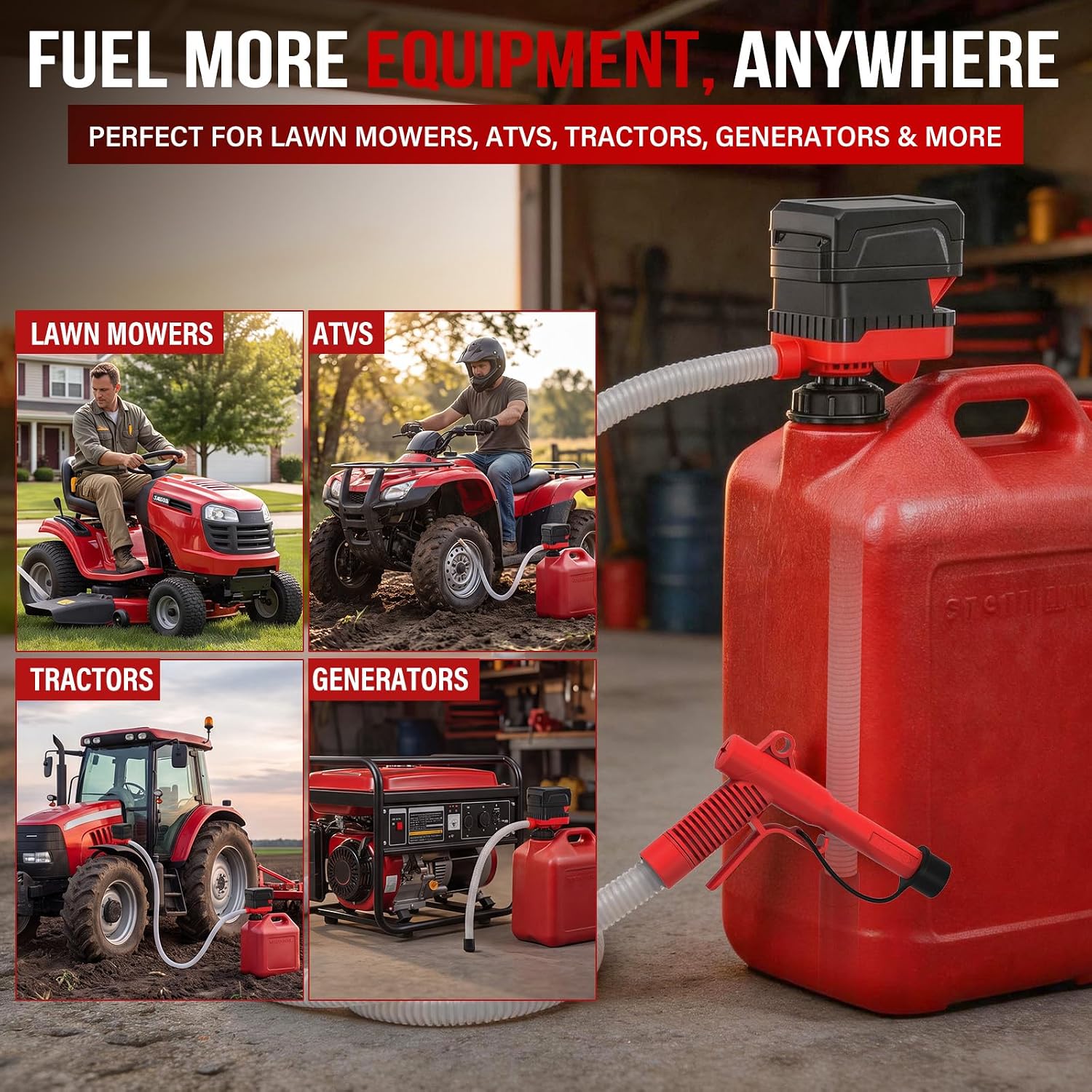 Fuel Transfer Pump for Milwaukee M18 Batteries, 4 GPM with Auto Shut-Off