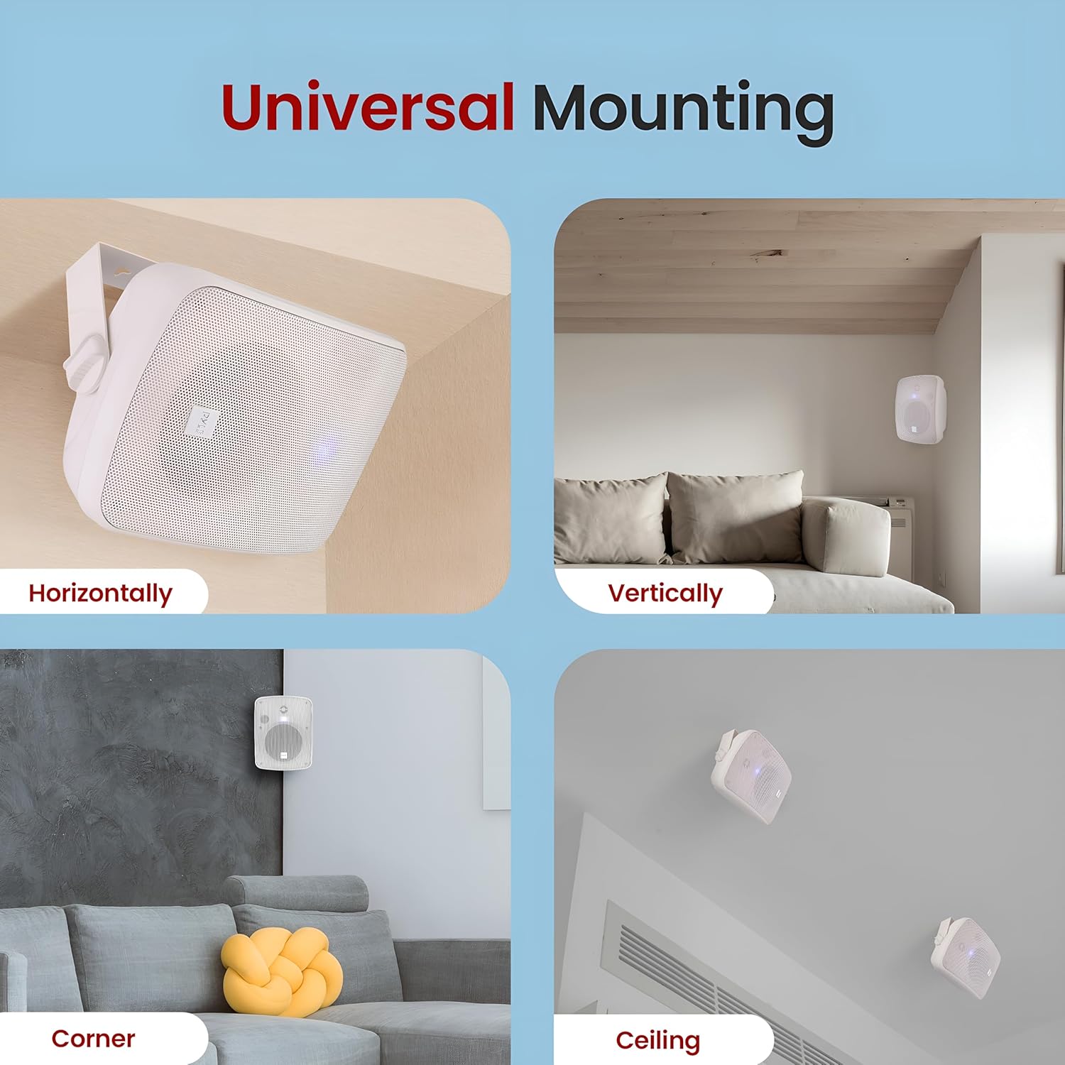 PYLE Outdoor Bluetooth Speakers - 2 Outdoor Speakers Ceiling Mount 600 Watt Crystal Clear Sounding Audio Speakers, Weather/Waterproof Universal Mounting - Home, Boat, Patio Pool - Image 6