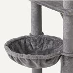 Amazon Basics Cat Tree for Indoors Cats, Multi-Level Cat Tower Cat Condo with Scratching Post, Cozy Hammock and Perches for Adult Cats, Interactive Dangling Ball, L – 60.1” (152.7cm) H, Grey