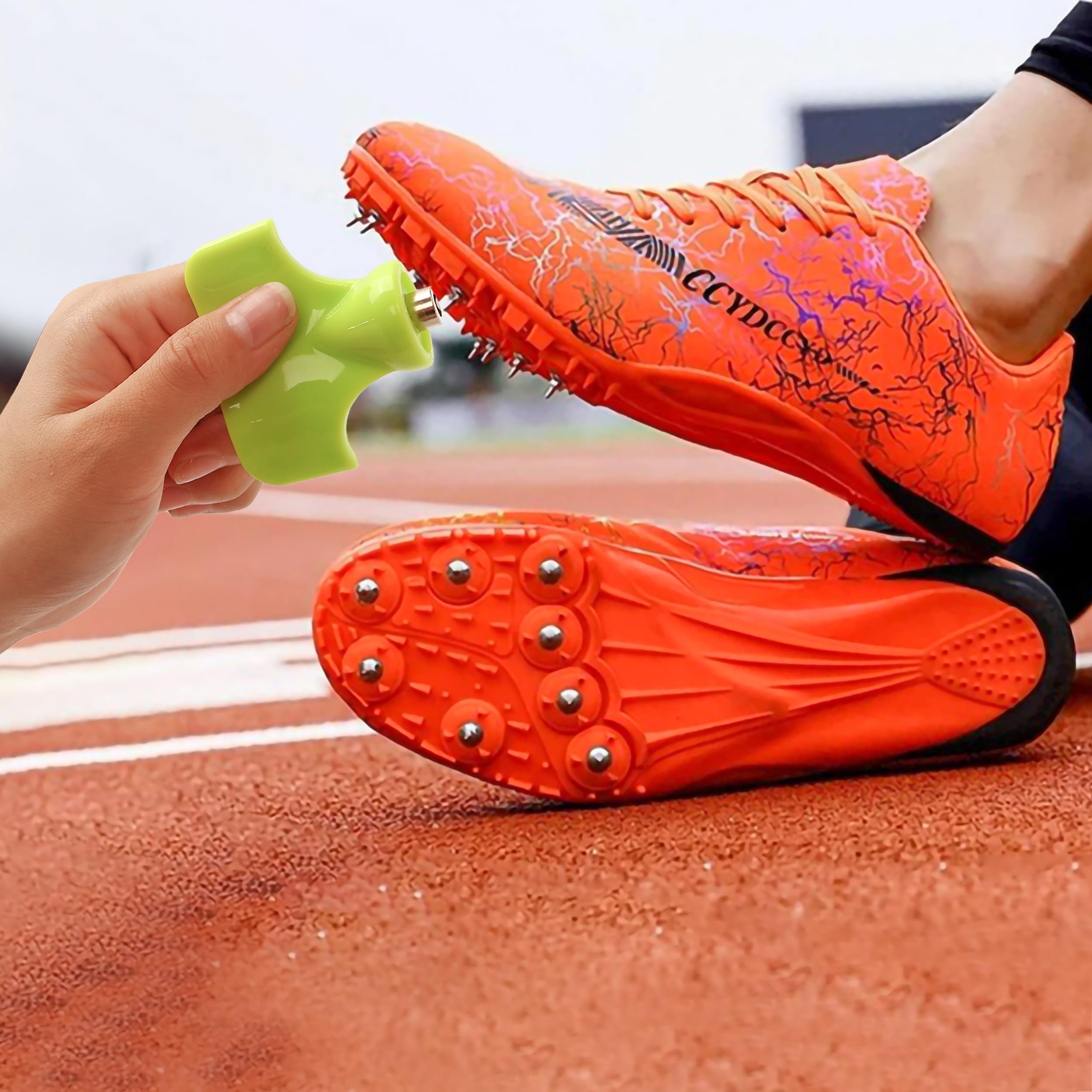 Track & Field Spike-Schraubenschlüssel Set – 2 Stück, Kompatibel Mit Standard-Spikes, T-Griff Aus Kunststoff/Stahl, Gelb
