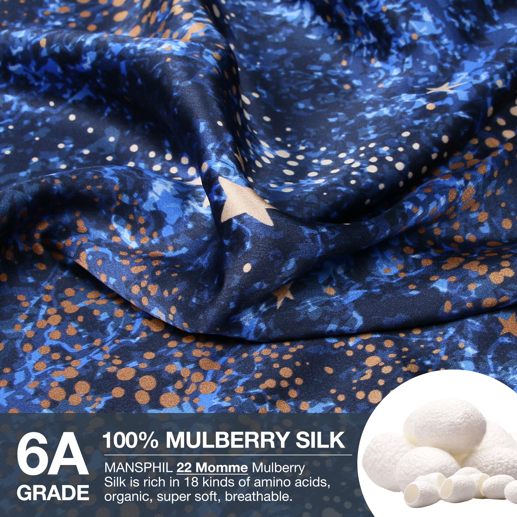 MANSPHIL Mulberry Silk Pillowcase, Print Pattern - Image 2