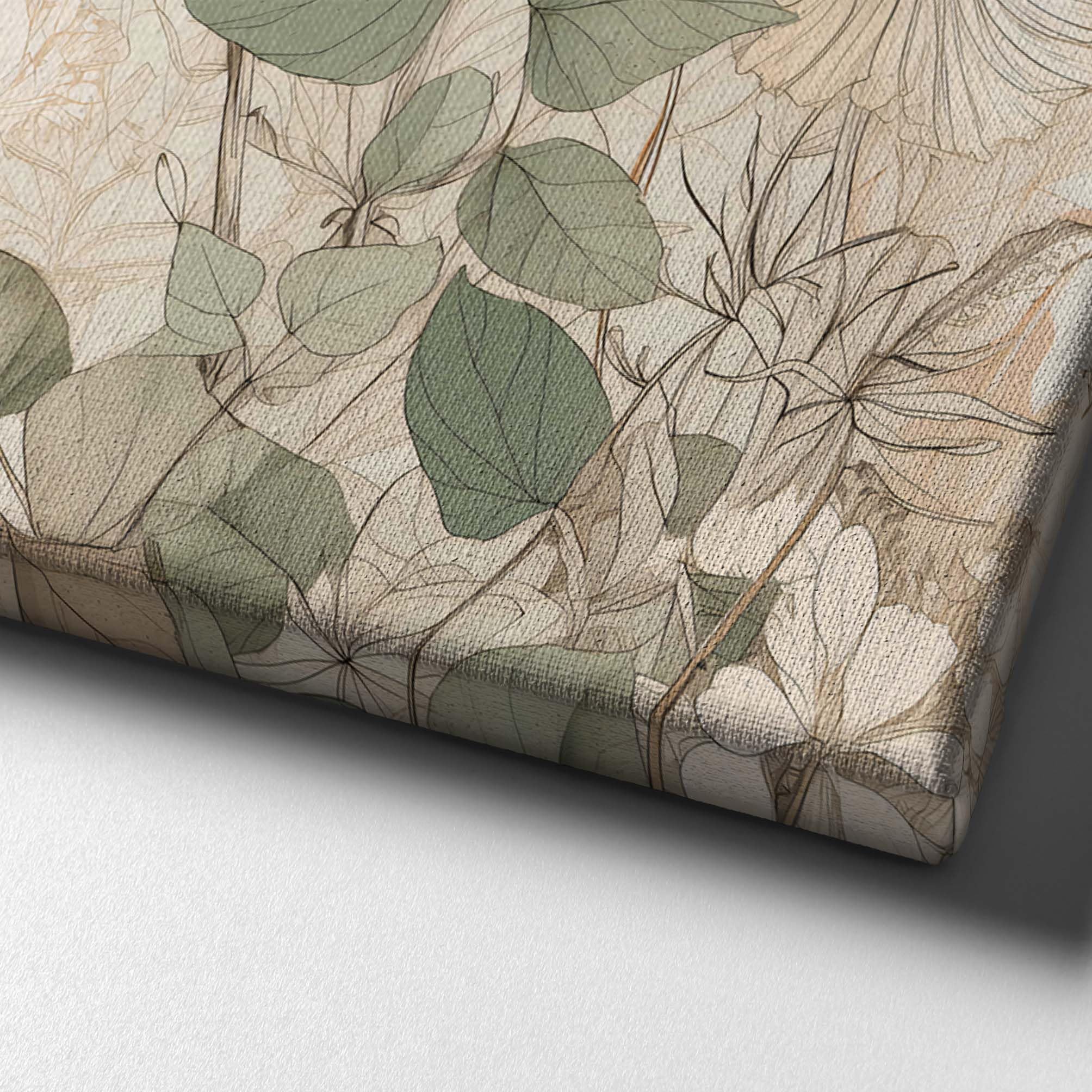 Spiffing Prints Whispering Botanicals No.6 – Impression botanique délicate en blush et vert – 50,8 x 76,2 cm – Toile encadrée