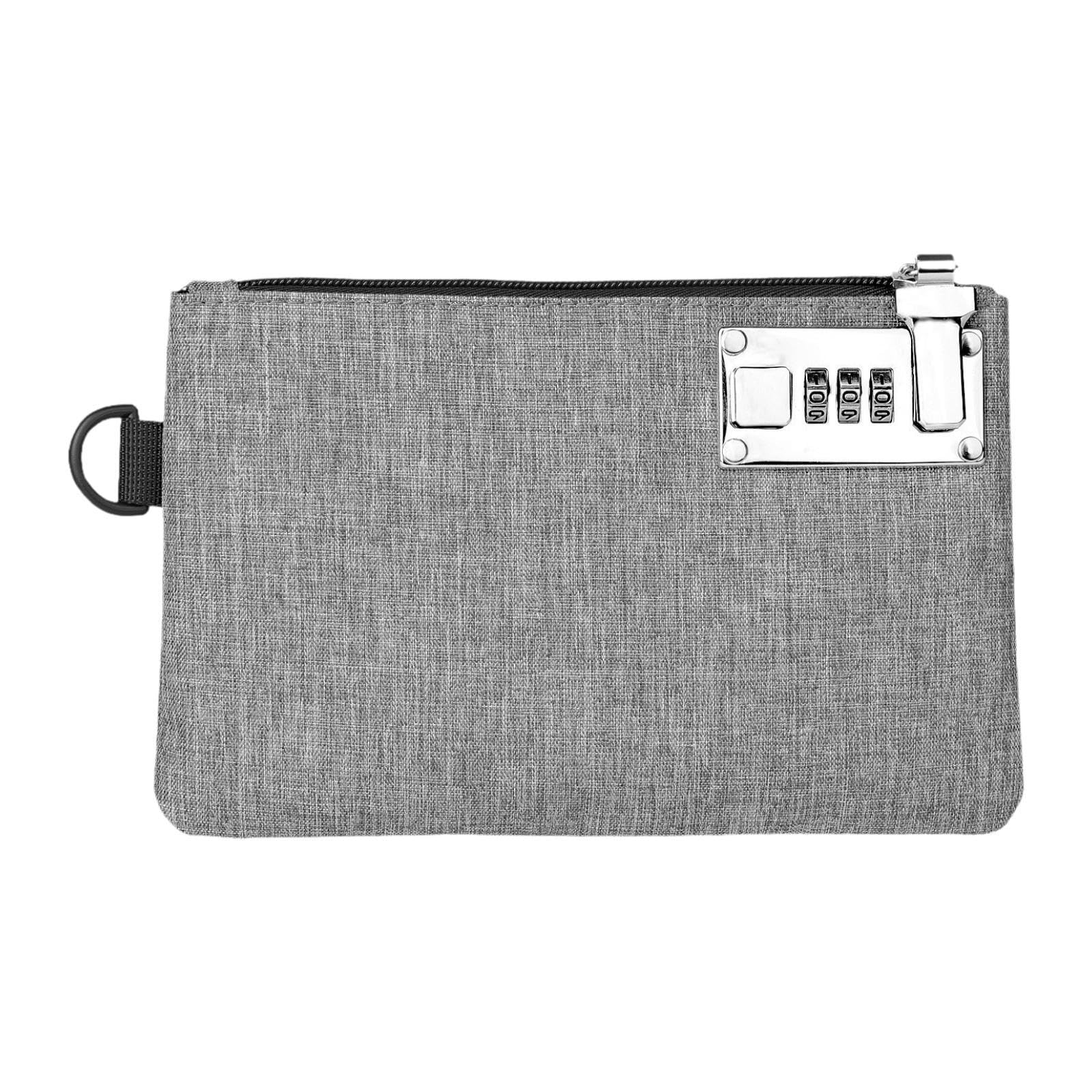 Lockable Money Purse Utility Small Items Storage Bag for Passports Phones Keys Grey-image-34