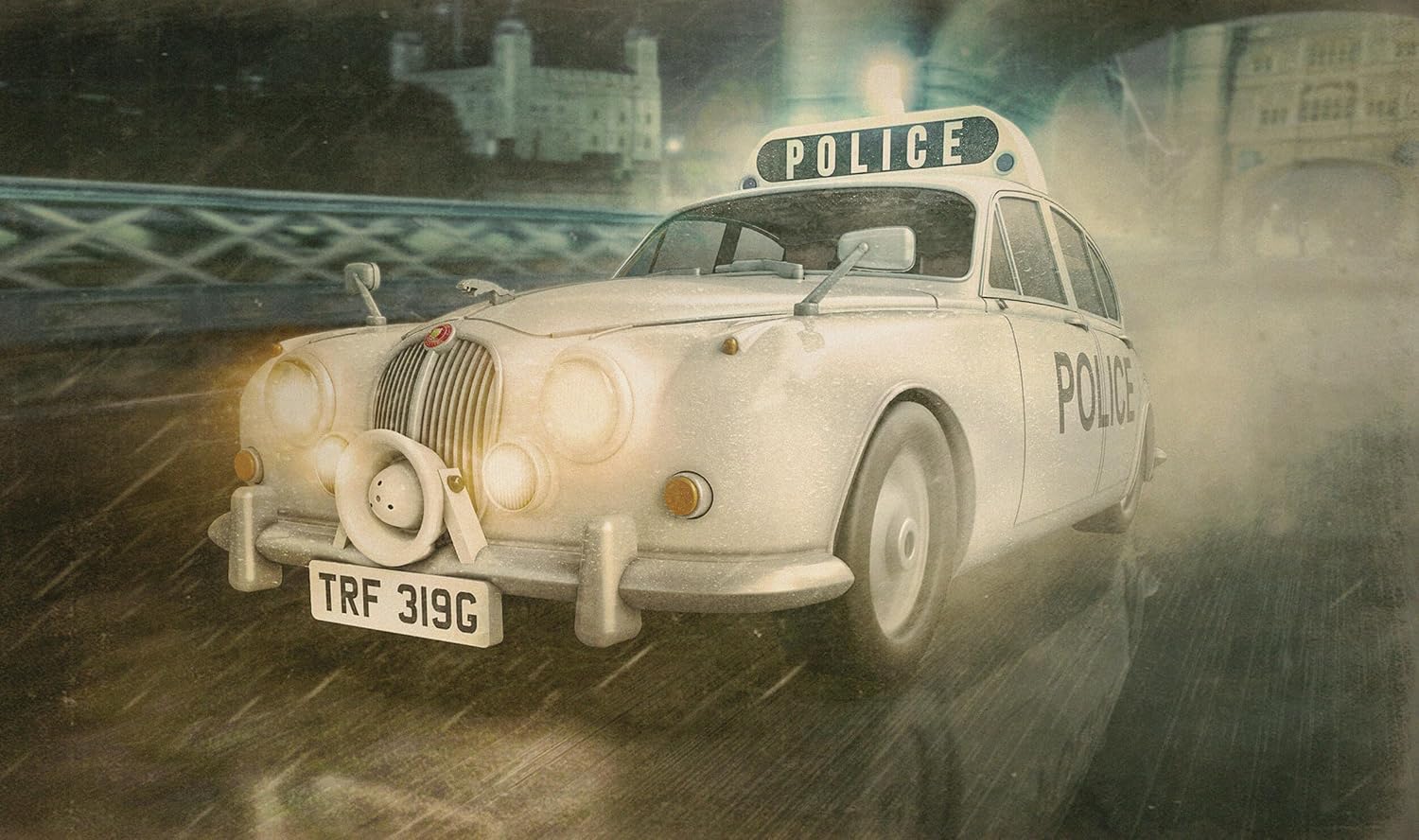 Scalextric Jaguar MK 2 Police Car 1:32 Slot Race Car C4420