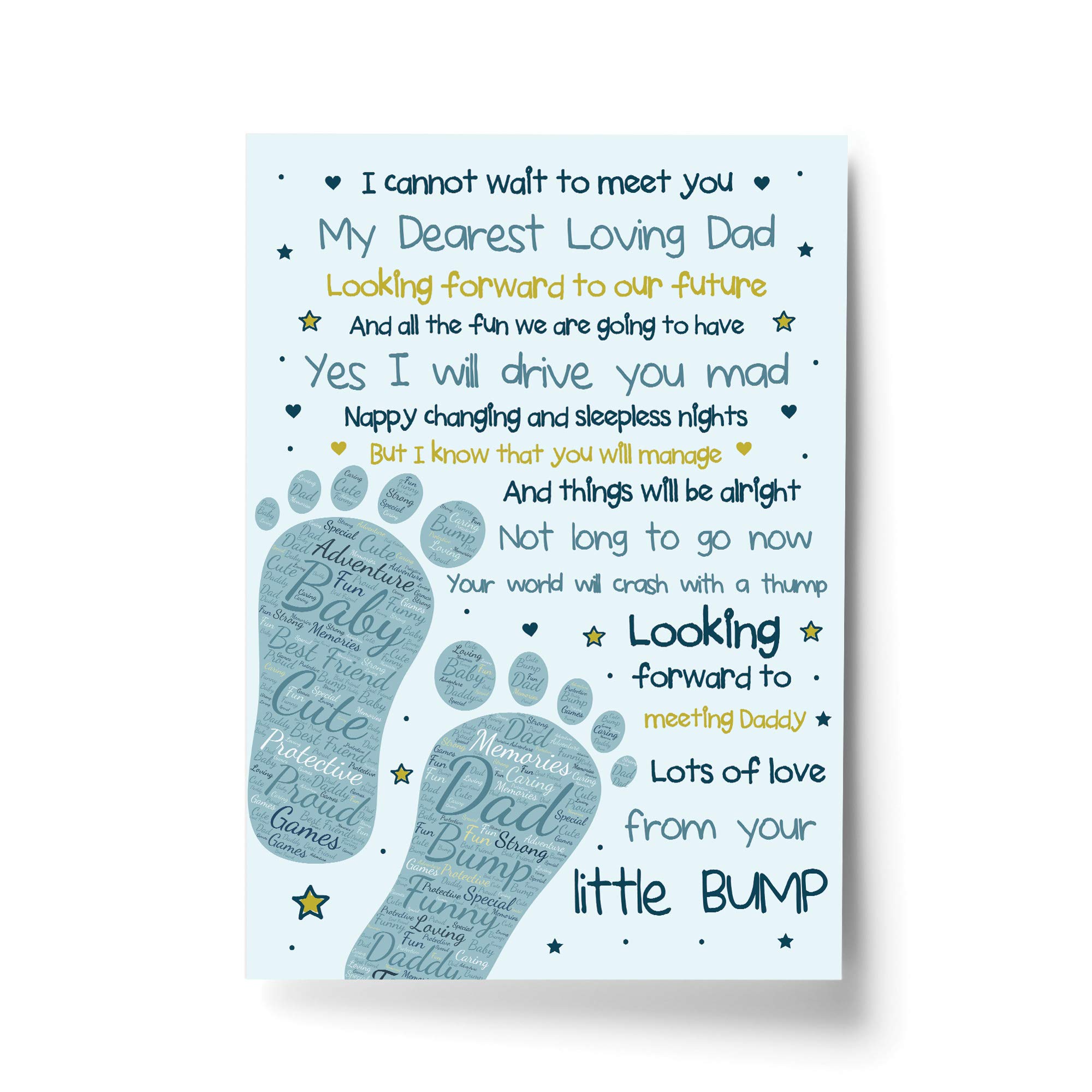 Red Ocean A4 Print Only - Meet Dearest Loving Dad Fathers Day Daddy To Be Gifts From The Bump Baby Poem Gifts For Dad Him Keepsake (A4 Print Only - Meet Dearest Loving Dad)