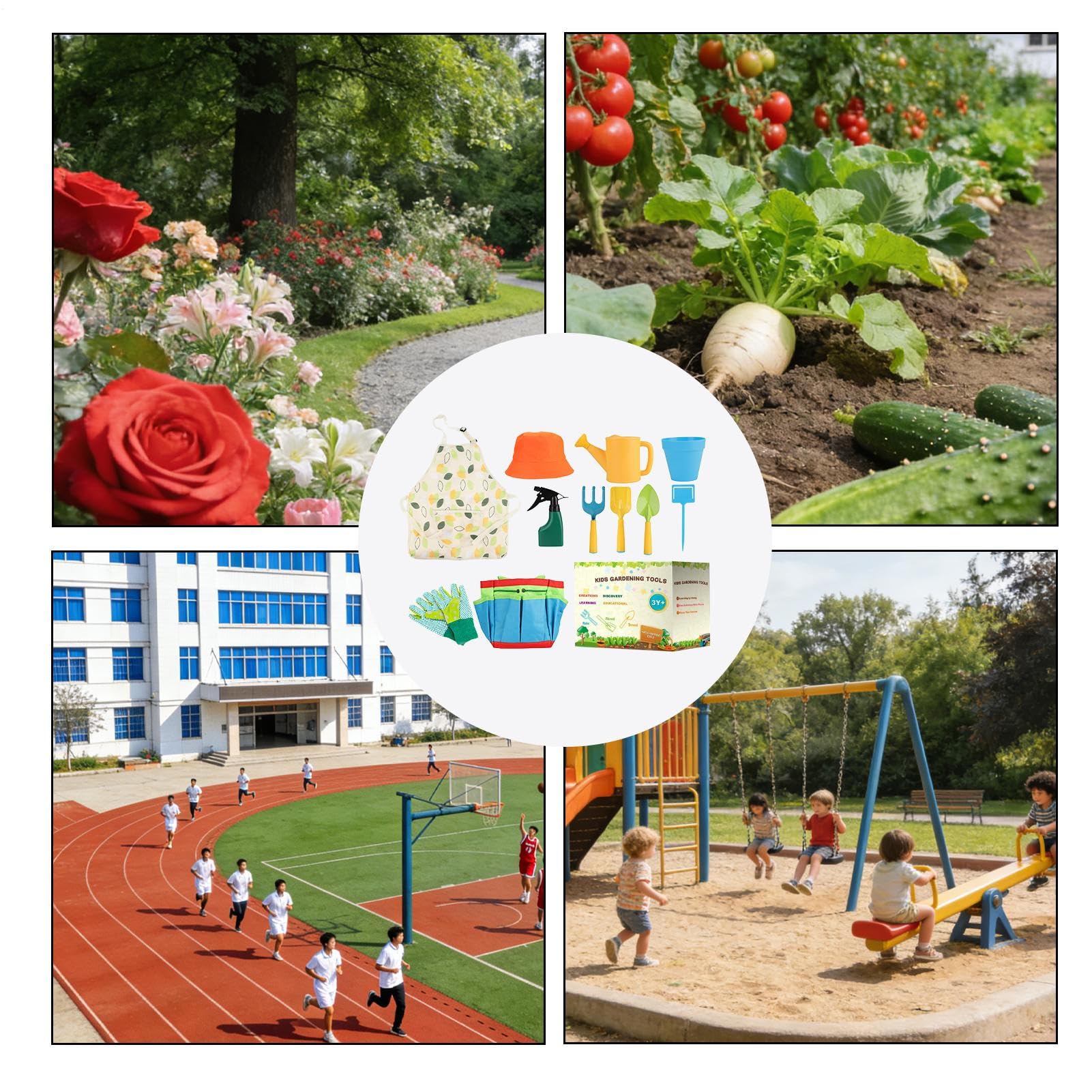 Herramientas de Jardinería para Niños Juguetes de Exterior con y Rastrillo