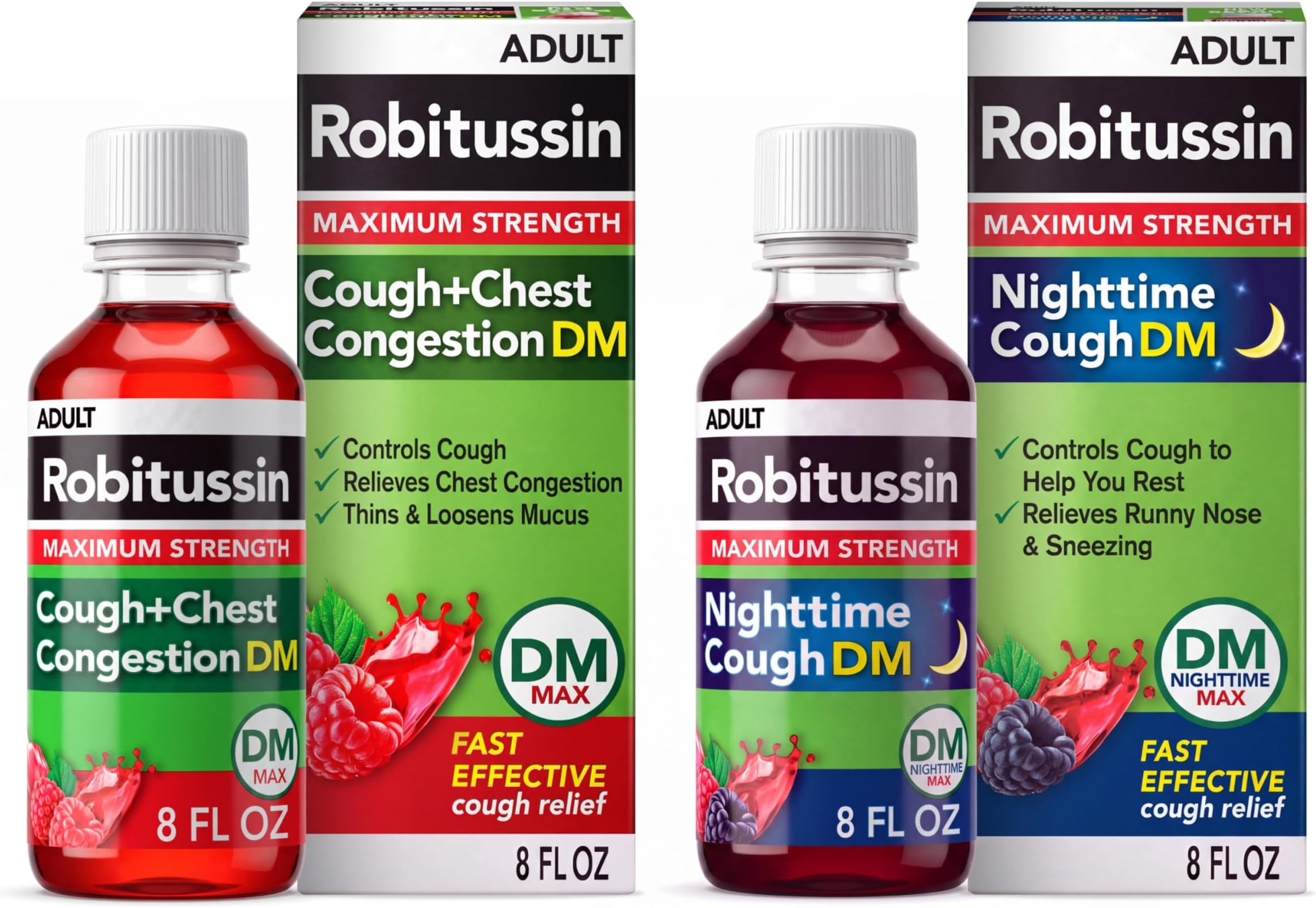 Robitussin DM Maximum Strength Cough Medicine, 8 fl oz, 2 Pack