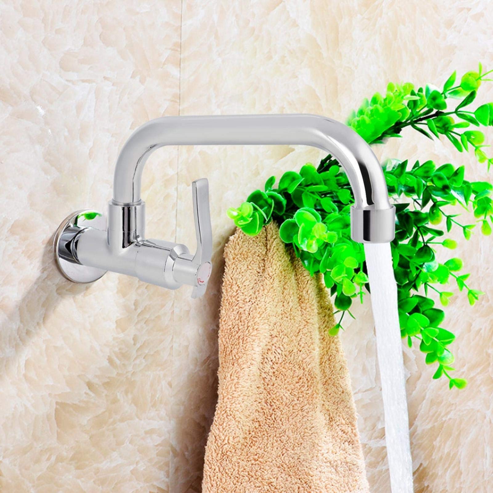Kitchen Water Tap,G1/2in Wall Mounted Single Cold Water Tap Sink Water Faucet for Home Kitchen Use(Type A 25cm) - Image 3