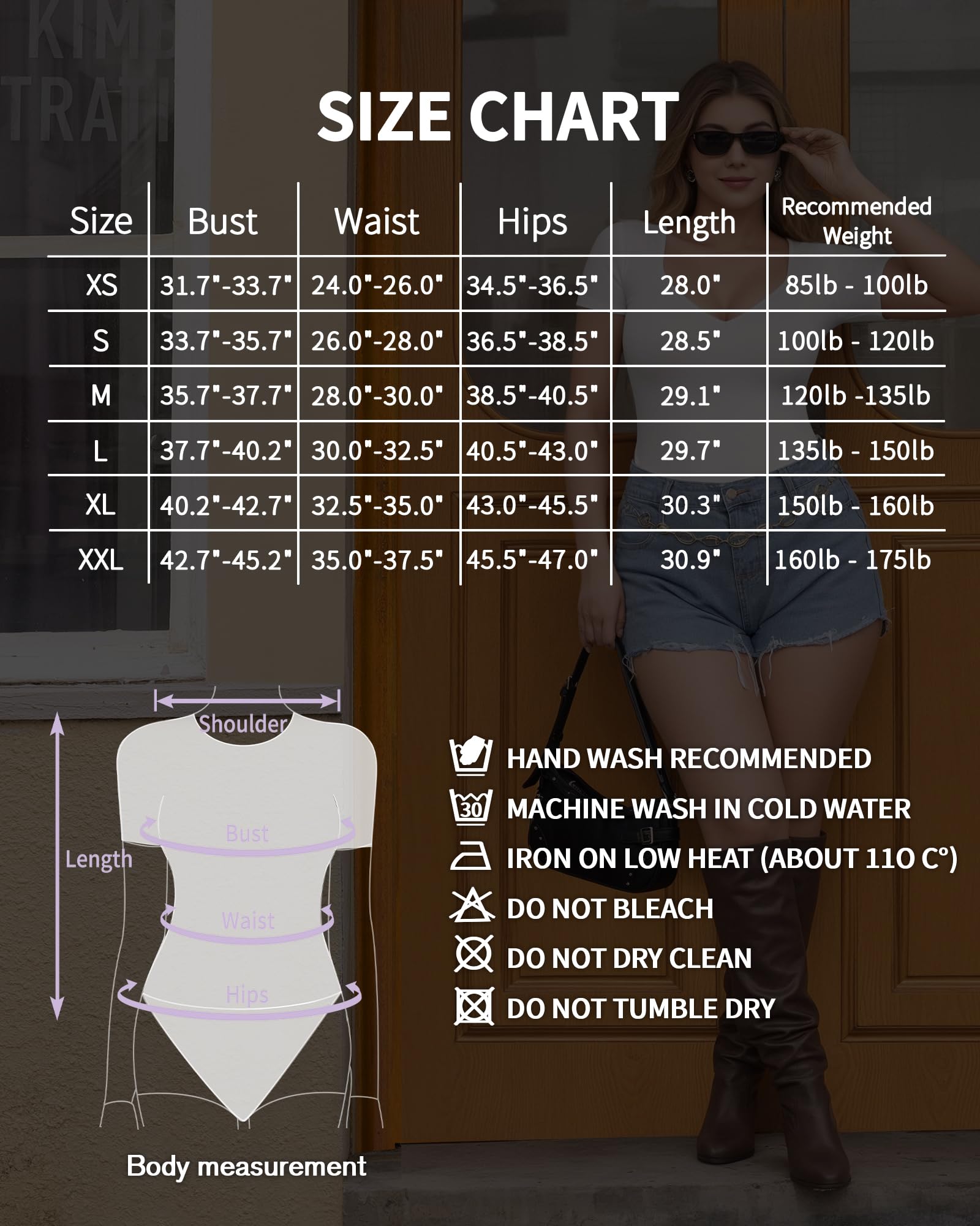 MANGOPOP Body con cuello en V para mujer, manga corta, manga larga, trajes de cuerpo
