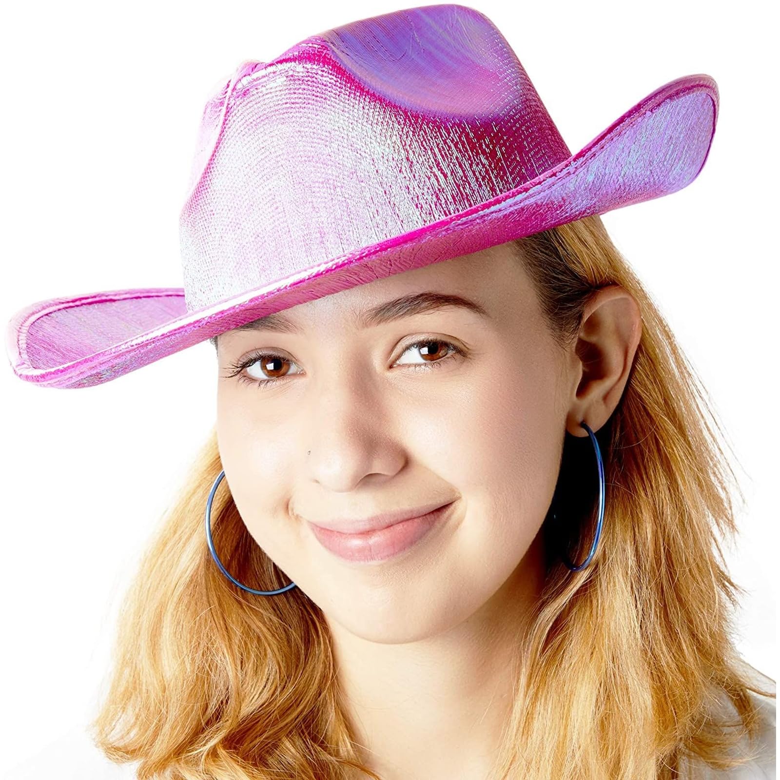 Zodaca Holographic Party Cowboy Hat, Metallic Space Cowboy  display picture 2