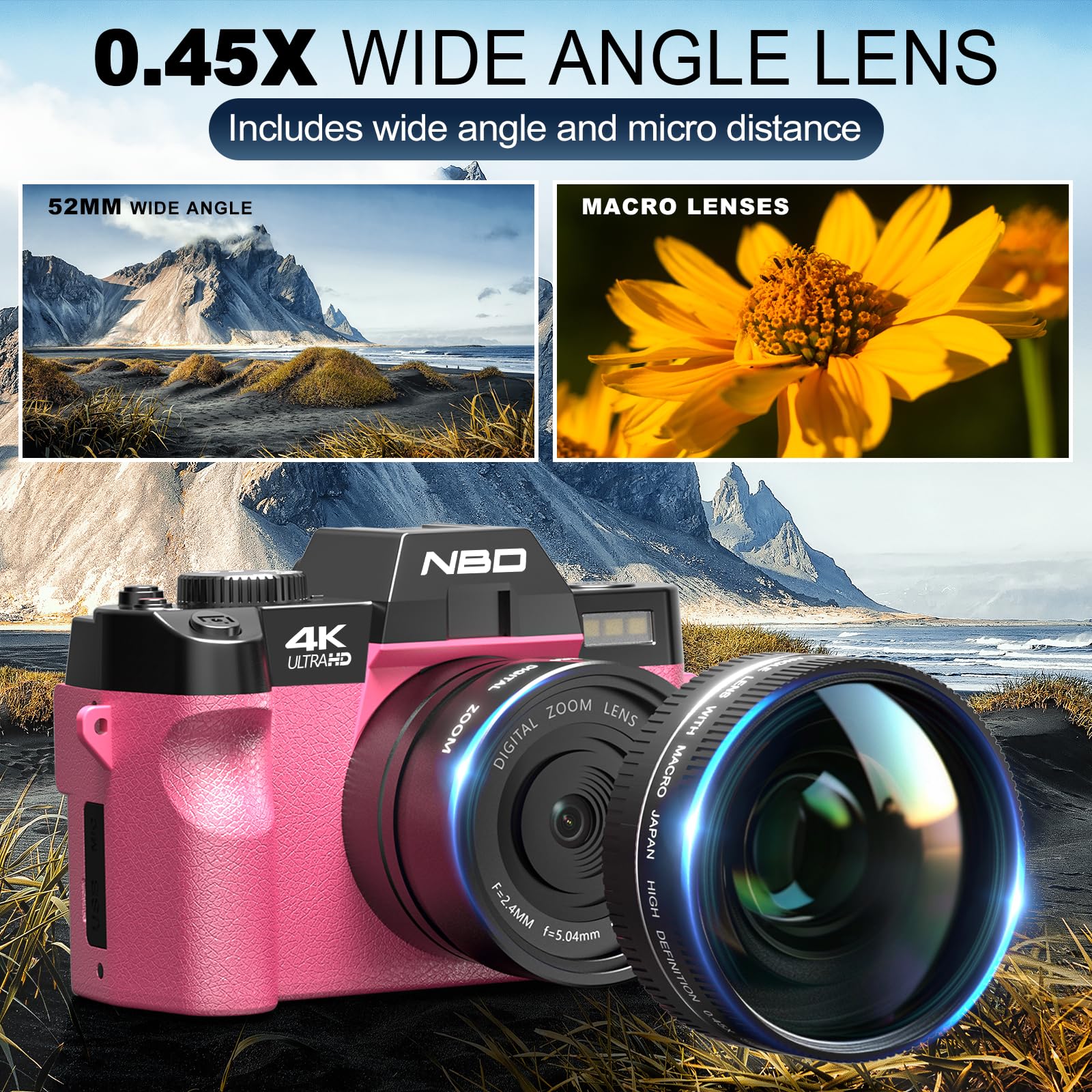 NBD 4K Digital Photography Camera - 48MP/120FPS Video, Wi-Fi & App