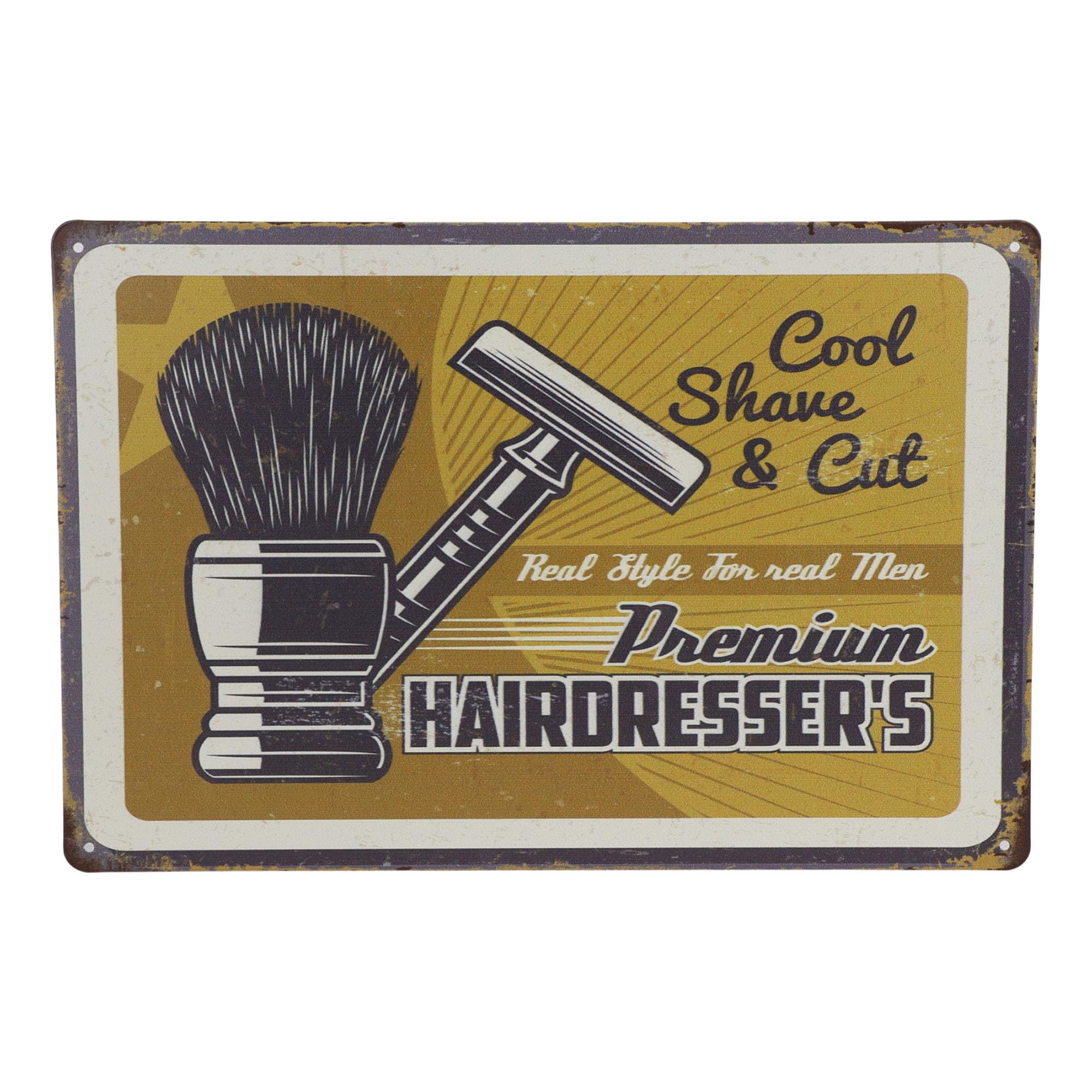 Eson Rustic 3 - Metal Tin Signs And Decor 20X30cm, Vintage Barber Shop Metal Plaque Sign, Hairdresser Decorative Wall Art, Barber Gifts Salon Wall Art Barber Shop Decor (Rustic 3)
