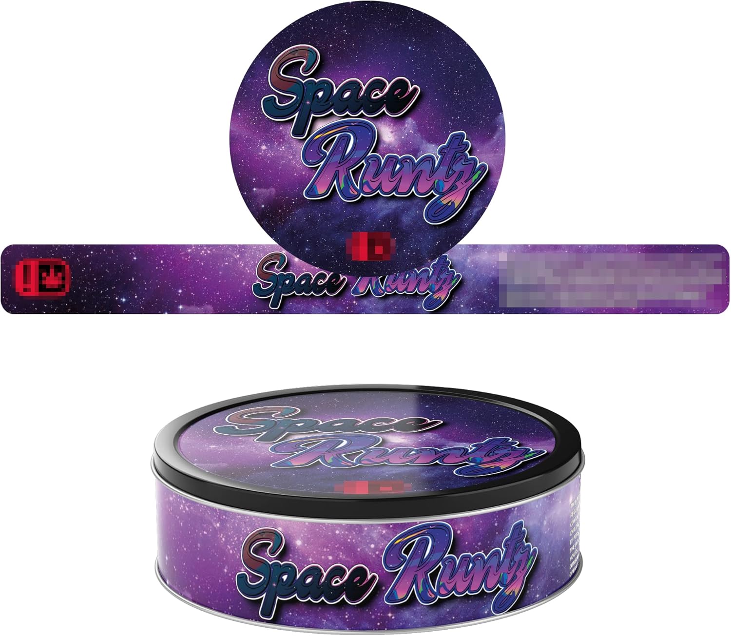 100ml Self Seal Tin Can Stickers Lid and Side Label Stickers 3.5g Cali Pressin