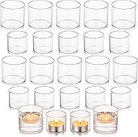 Vista 8 de Glasseam Portavelas votivas de cristal, juego de 12 unidades, mini velas flotantes para centros de mesa de boda, decoraciones de fiesta de Navidad