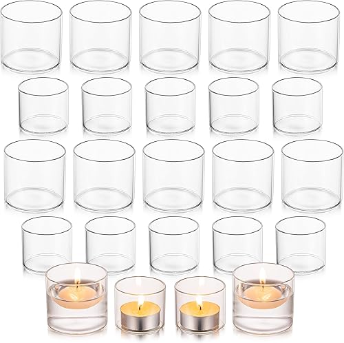 Miniatura 8 de Glasseam Portavelas votivas de cristal, juego de 12 unidades, mini velas flotantes para centros de mesa de boda, decoraciones de fiesta de Navidad