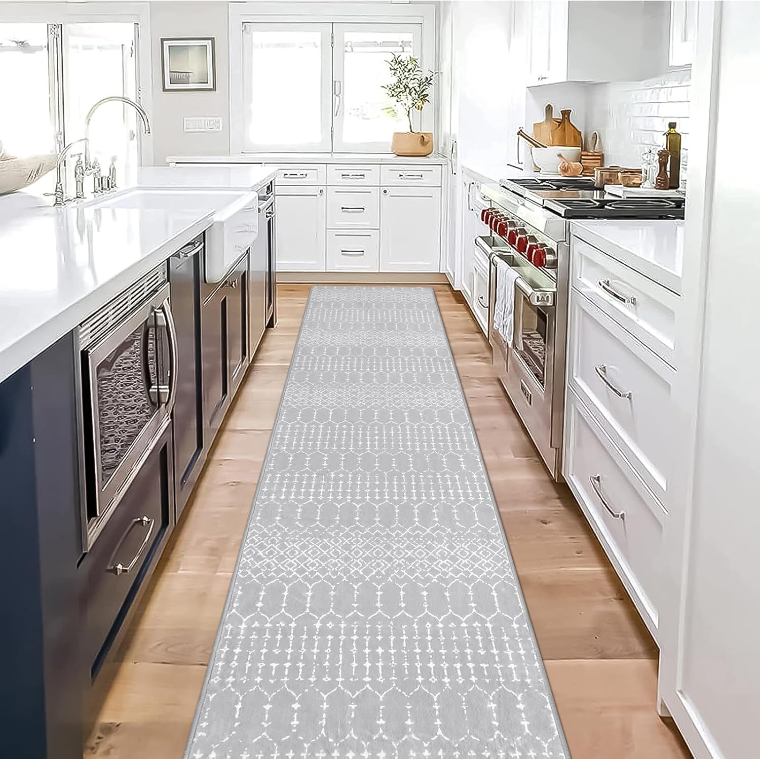 Lahome Moroccan Washable Rug Runner 2x10 NonSlip Runner Rug for Kitchen Stain