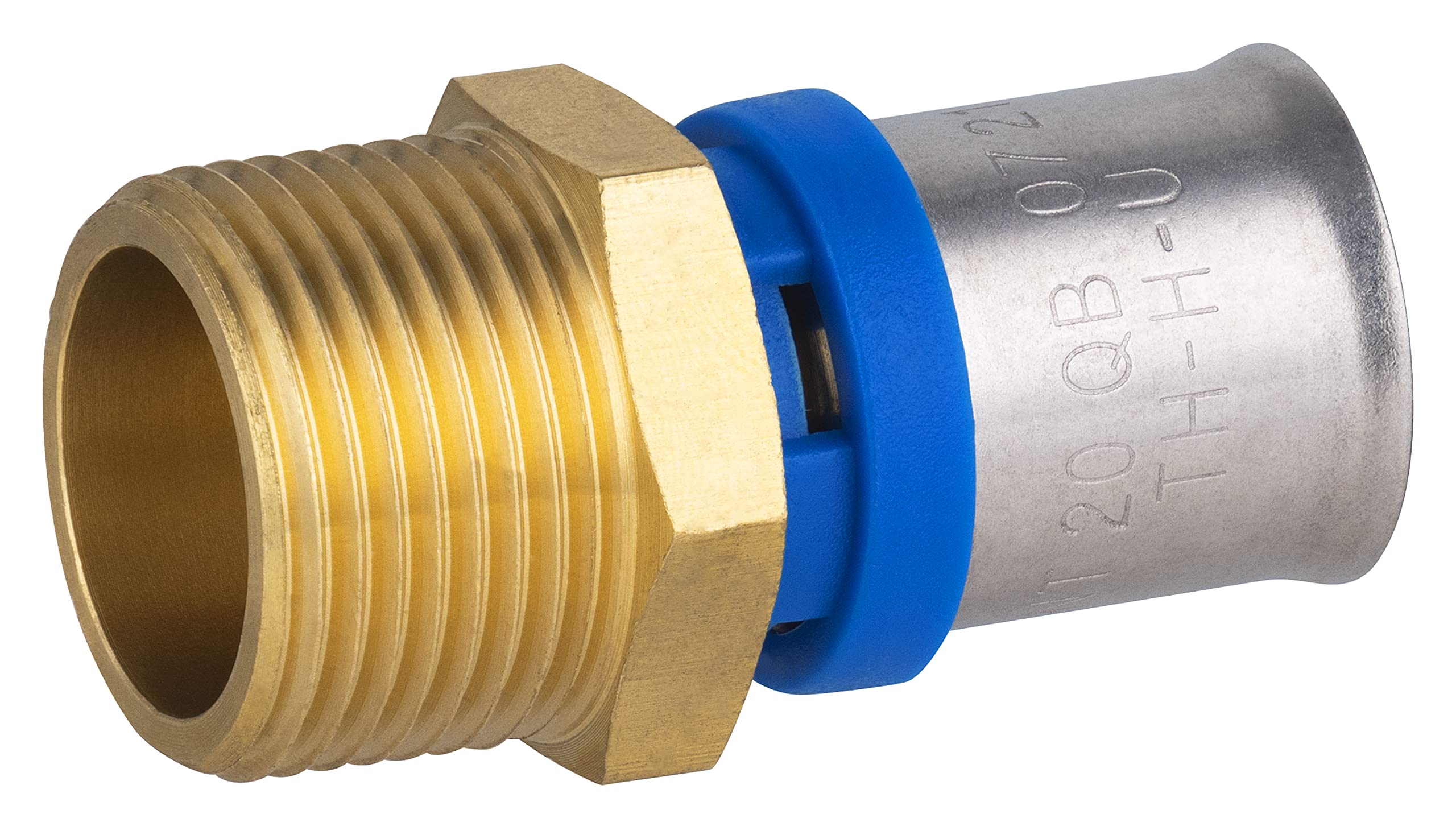 Raccord Multicouche à Sertir Multi profils TH-​H-​U diamètre Ø20 mm - à visser Mâle 20x27 (3/​4) - Norme NF 545 pour réseau d'eau potable et chauffage NOYON & THIEBAULT