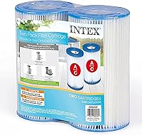 Intex 29002E Type A Pool Filter Cartridges, 2-Pack - Easy-Clean Dacron Paper for Krystal Clear Pumps, Efficient Filtration
