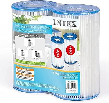 INTEX 29002E Type A Pool Filter Cartridge for INTEX Filter Pumps Easy-to-Clean Dacron Paper Efficient Filtration Two Pack