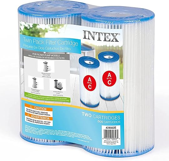INTEX 29002E Type A Pool Filter Cartridge: for INTEX Filter Pumps – Easy-to-Clean – Dacron Paper – Efficient Filtration – Two Pack