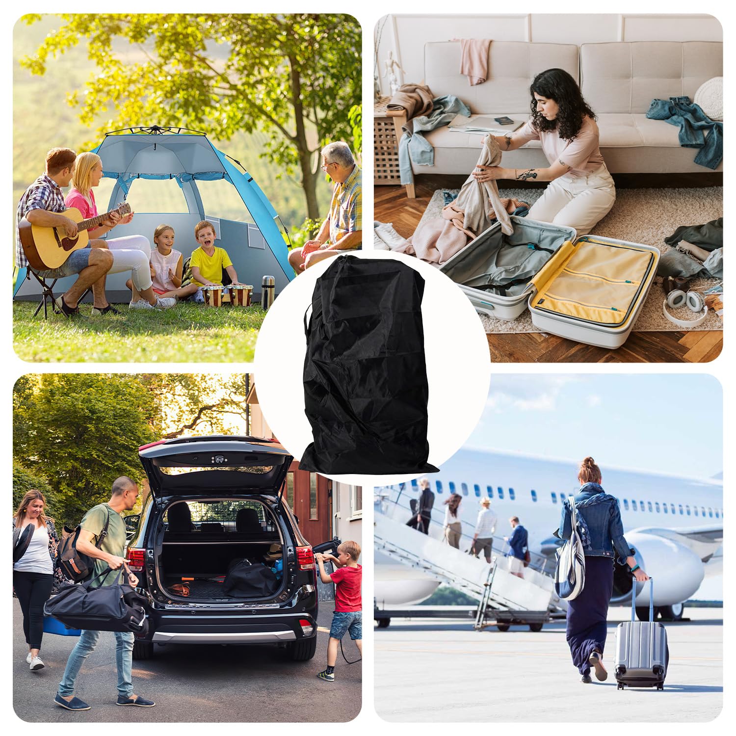 Borsa da Viaggio per Passeggino,Borsa Trasporto Passeggino Impermeabile con Tracolla, Custodia Universale per Carrozzina da Viaggio, Protezione per Aereo e Outdoor - Dimensioni: 114 x 39 x 30 cm.