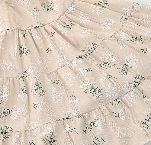 Miniatura 4 de Vestido de algodón y lino con volantes y mangas escalonadas para bebé, estilo bohemio y casual de verano