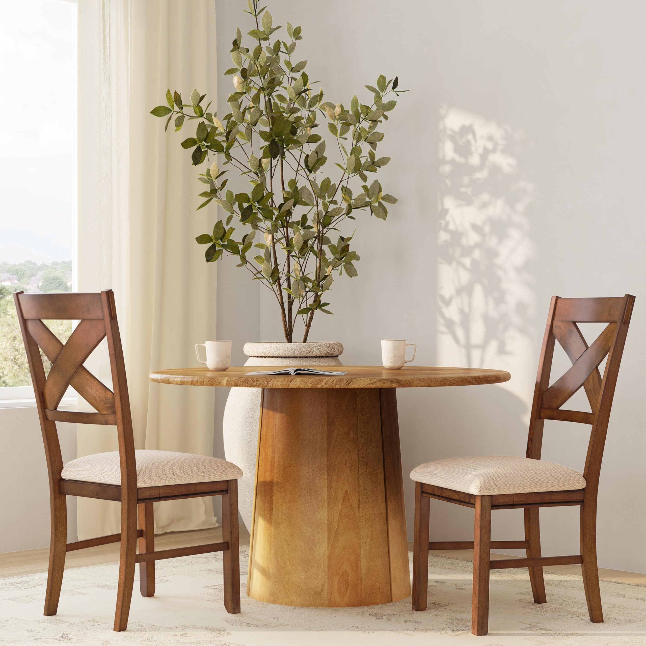 (Includes 3 Boxes. 3 Set of 2 Chairs Lot.) Powell Company Kraven Dining Side Chair (Set of 2), Brown (BID IS PER 2 PACK OF CHAIRS, LOT IS FOR 3 Two-Packs Total 6 Chairs.)