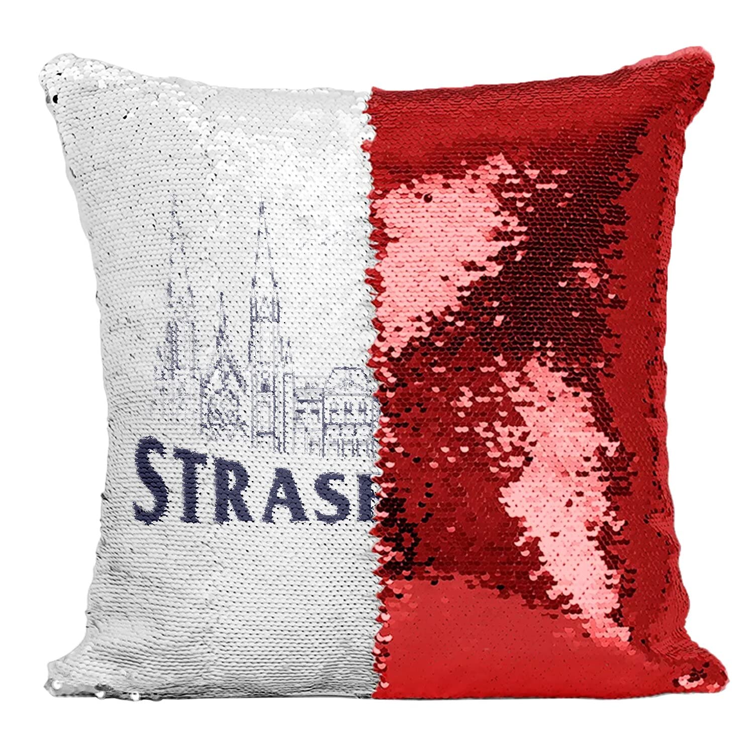 Coussin sequin Strasbourg rouge housse paillettes elegante pour sublimer le design de votre salon