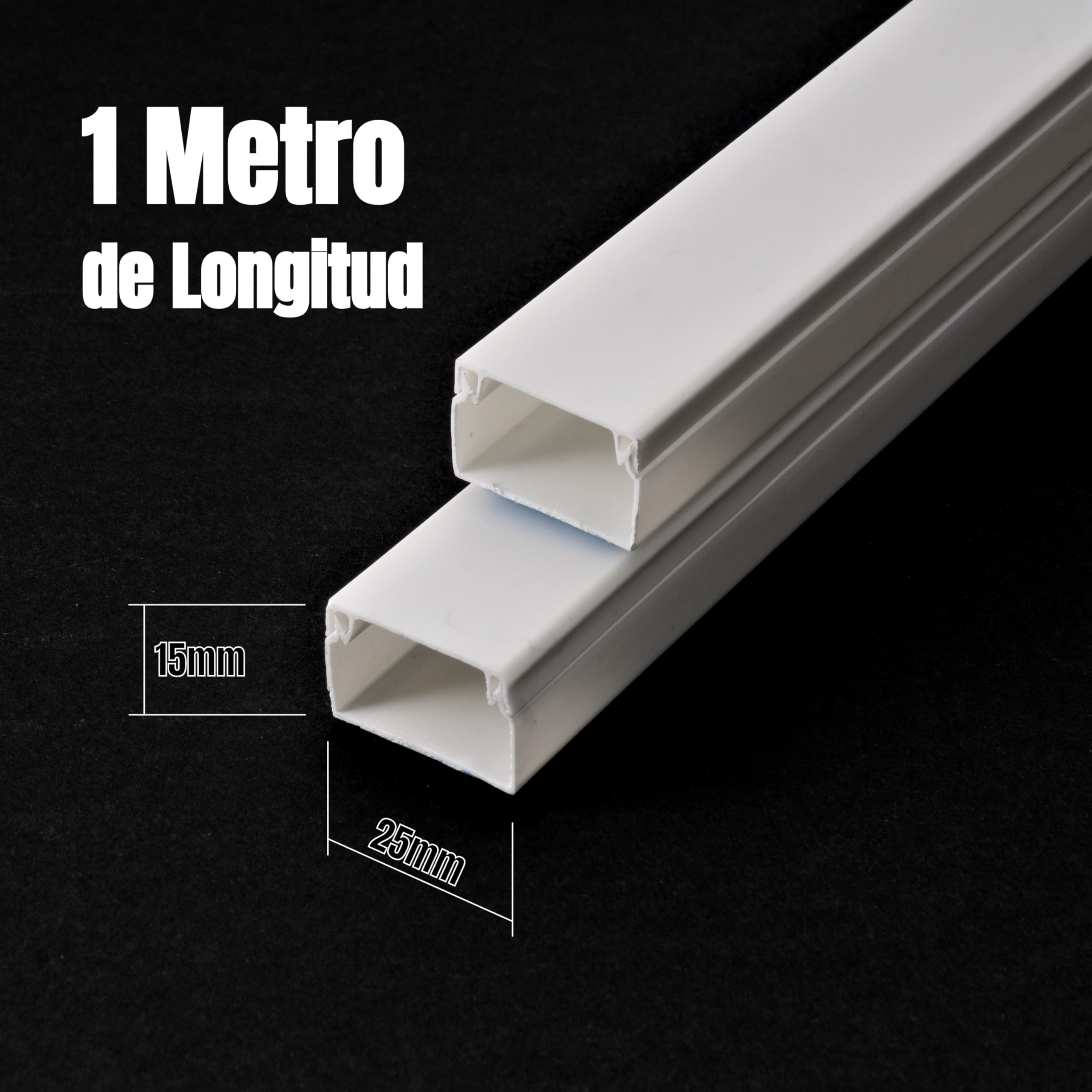 H.U.S.L® 36 Canaletas 100CM para Cables, Autoadhesivas, Blancas, para ocultación de Cables, para Pared, para Cables de TV y de Red domésticos, para despacho (25 * 15MM, 36 Unidades)