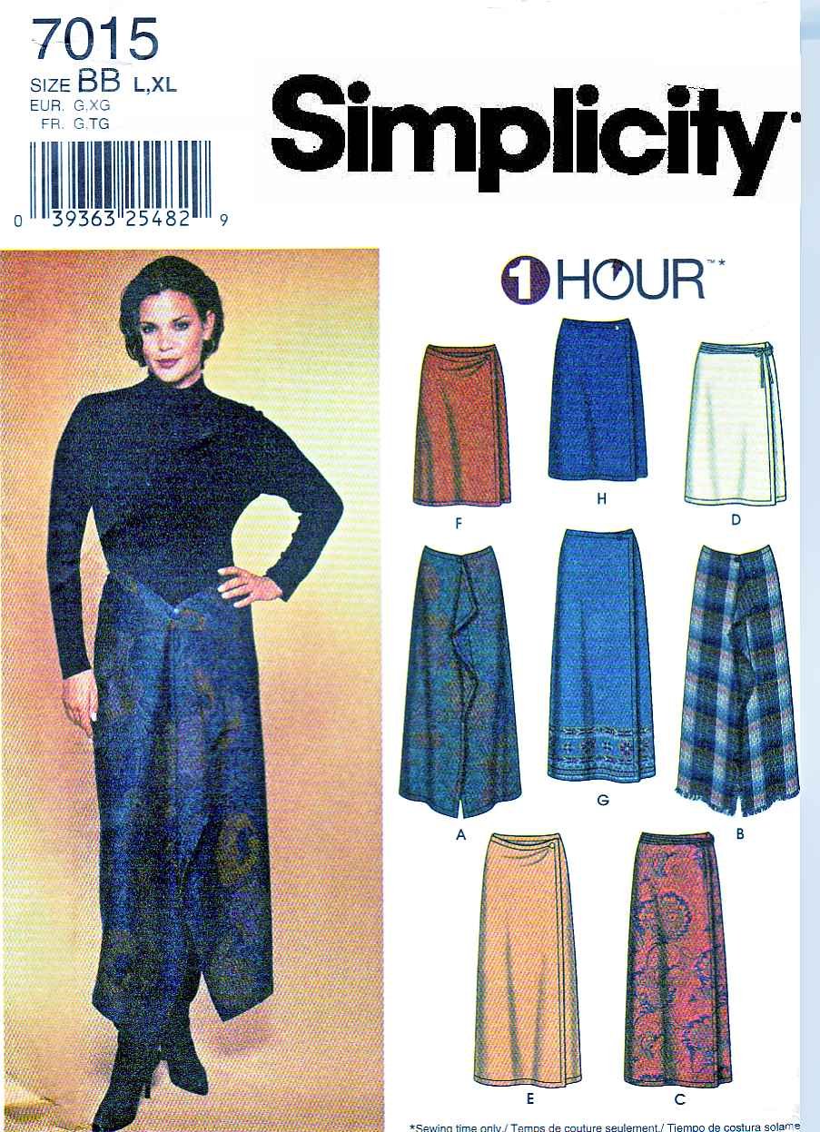 Amazon.com: Simplicity 7015 - Misses One Piece Wrap Skirt Sewing