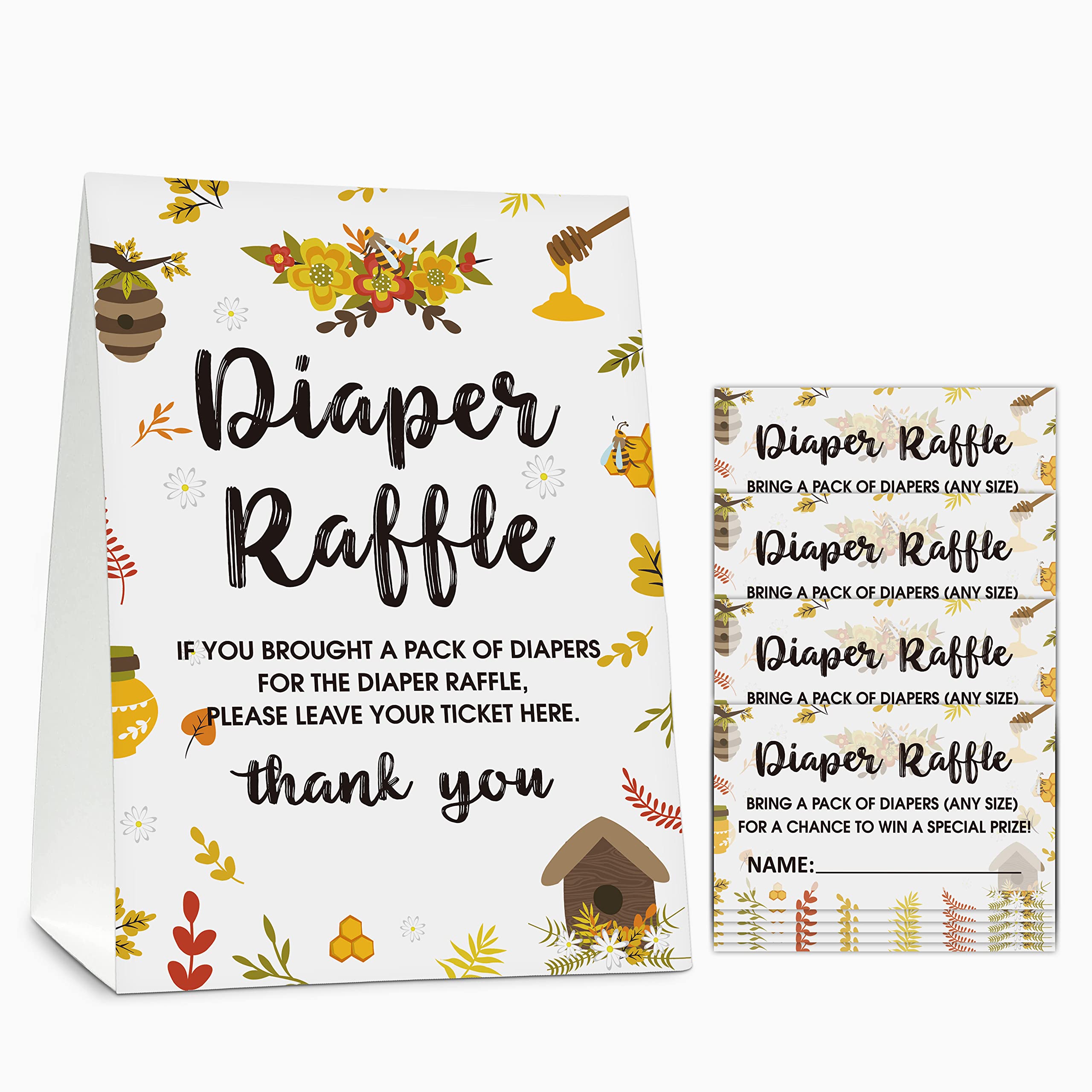Buy Diaper Raffle Baby Shower Game Set(1 Standing Sign + 50 Guessing