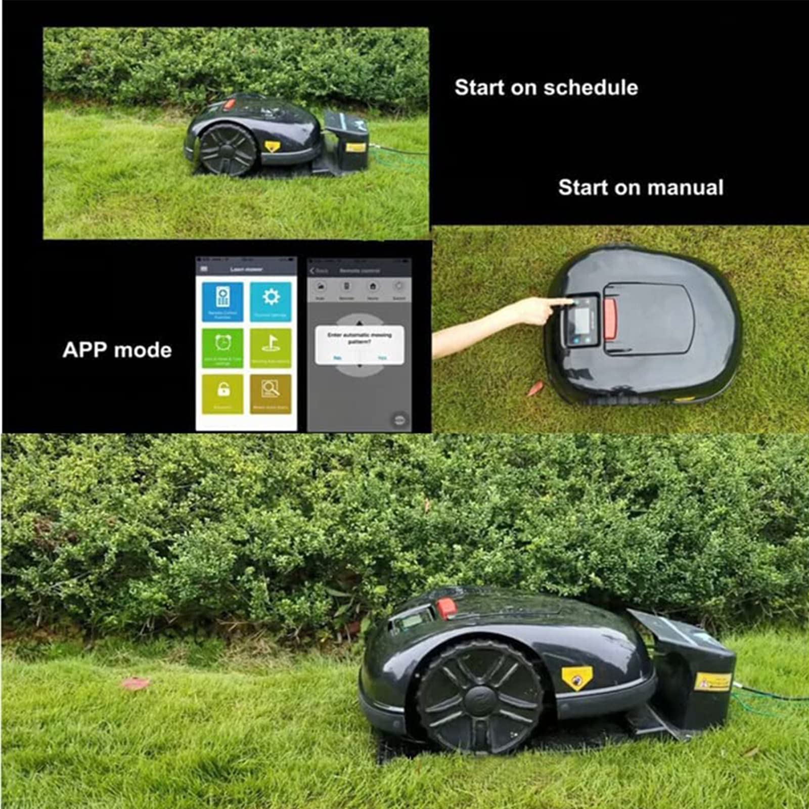 Cortacésped robótico Inteligente, Apto para Jardines de hasta 3600 Metros Cuadrados, controlado por aplicación con 12 Opciones de Idioma.