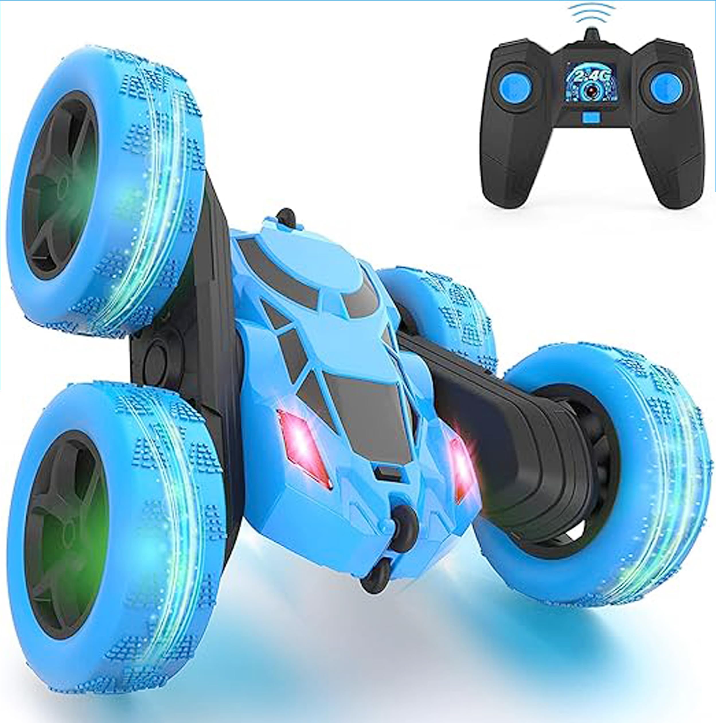 Remote Control High Speed Car - Rechargeable Electric Sport Race Toy Car (Stunt Car Blue)
