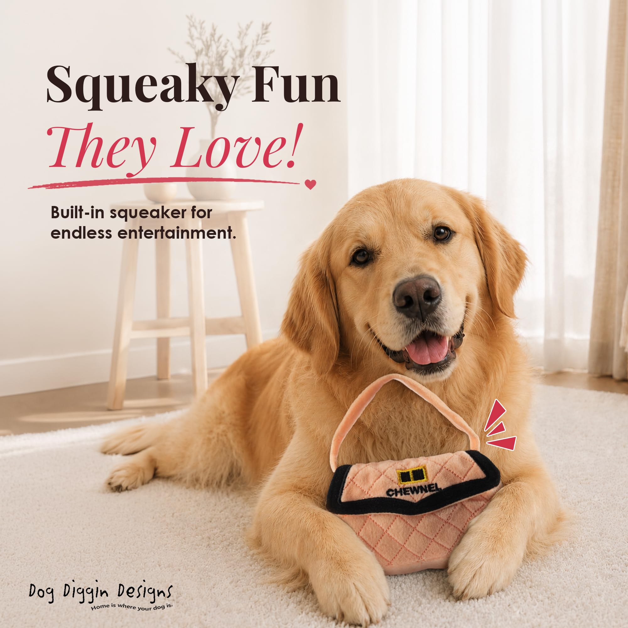 Dog Diggin Designs Chewnel borsa peluche cane giocattolo