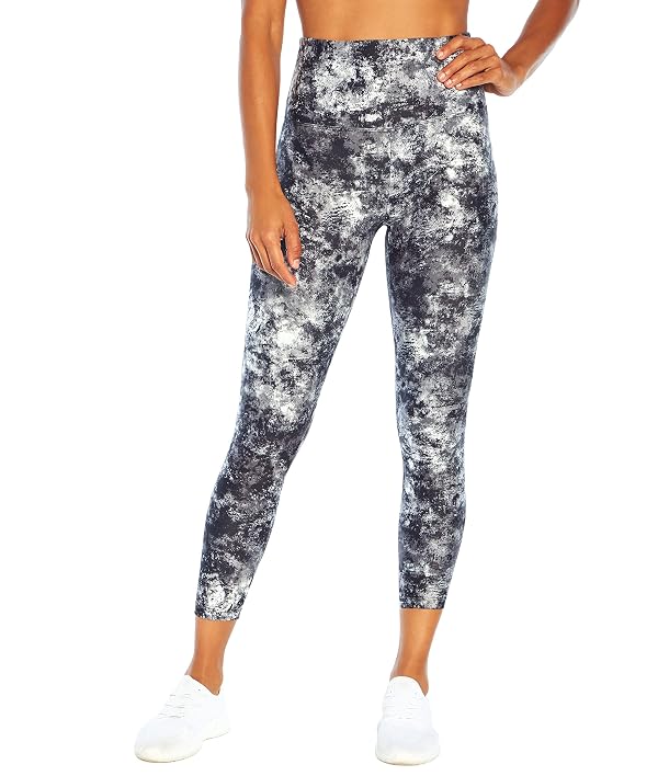 Bally Total Fitness Women's Kayla High Rise Tummy Control Ankle Legging, Earth Camo Black/White, Small by Bally Total Fitness - Used condition - US$7.57