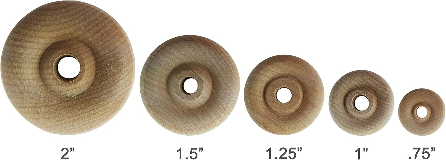 Wood Wheels - 100 Pack with Free Axle Pegs - Made in USA (.75" Diameter)