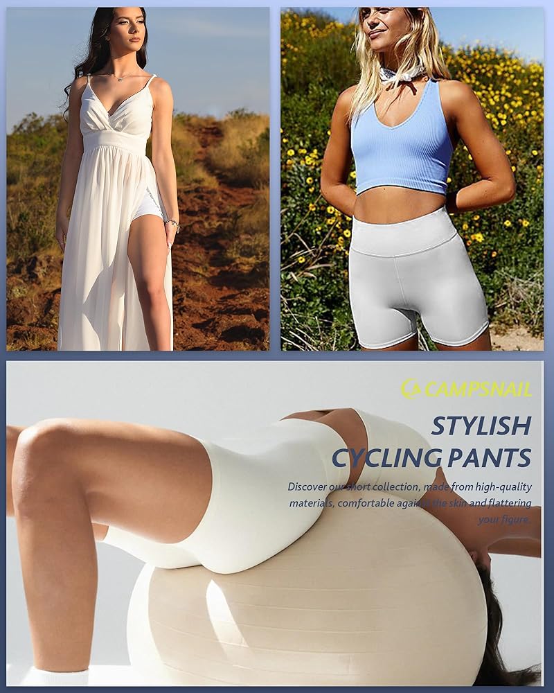 CAMPSNAIL Leggings voor dames, hoge taille, ondoorzichtig, voor sport, yoga, gym, grijs, L-XL