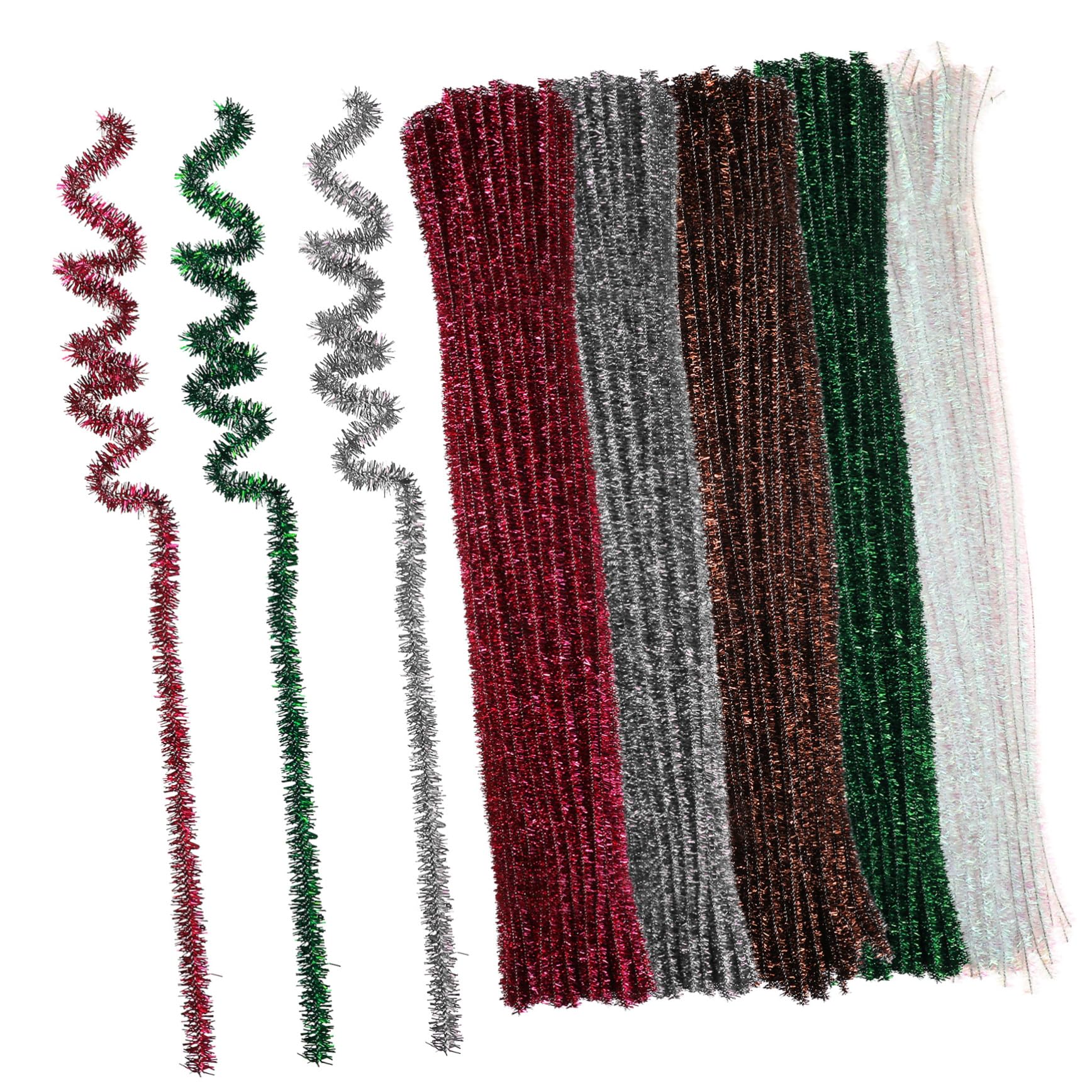 DOITOOL Twisted Wire Sticks 500pcs Bendable Fuzzy Stems Craft String Tinsel Hand String for DIY Decorations