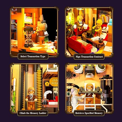 Miniatura 3 de Steampunk Memory Magic Shop - Juego de ladrillos de construcción, 2056 piezas de construcción modular de Chrono Custodians Collection Set de