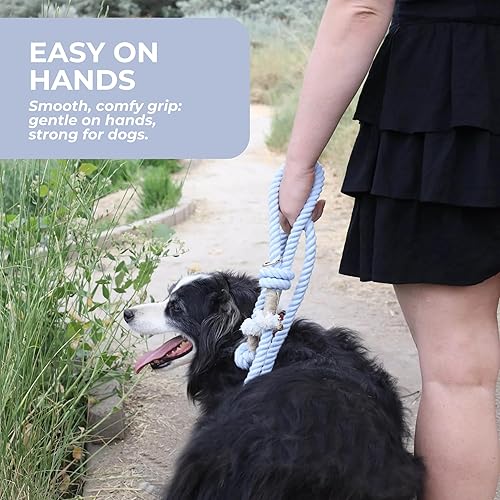 Miniatura 9 de Premium Cotton Rope Leash for Medium & Large Dogs – 5 ft Handcrafted, Strong, Stylish & Durable with 360° Swivel Heavy-Duty Clip – Perfect for
