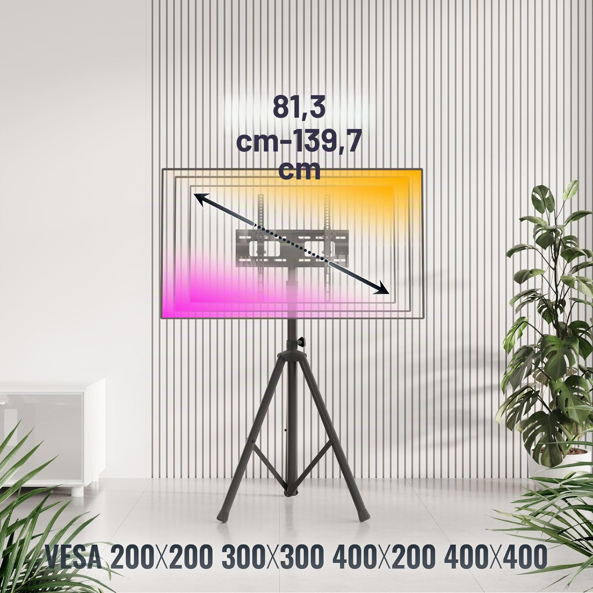 RICOO FS0844 Supporto TV da parete Staffa TV 32-55 pollici per 32 55 pollici fino a 35 kg max VESA 400x400