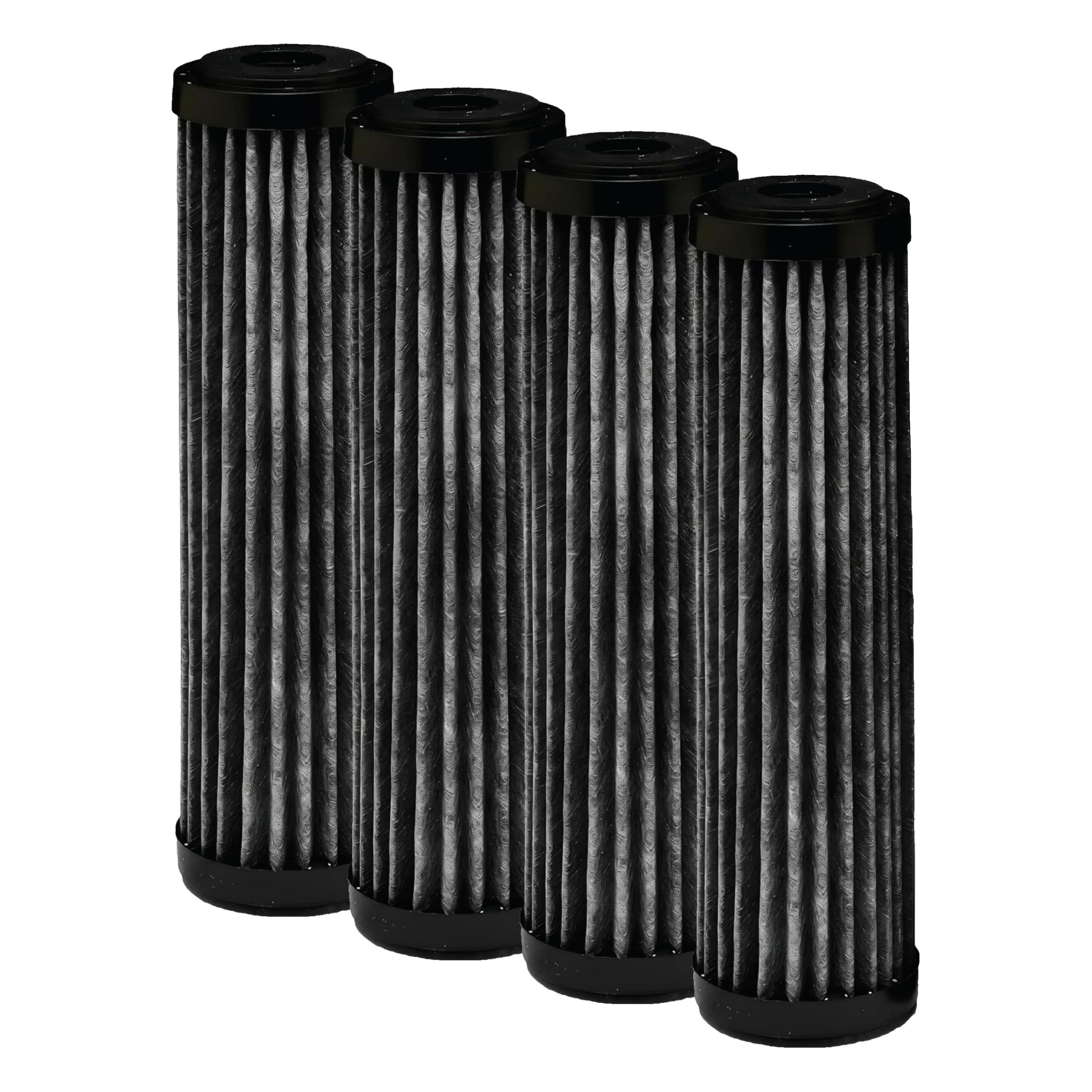 EcoPure EPW2F Premium Fact Universal Whole Home Filter (8 Pack), 1 Count (Pack of 2), Dark Gray/Black