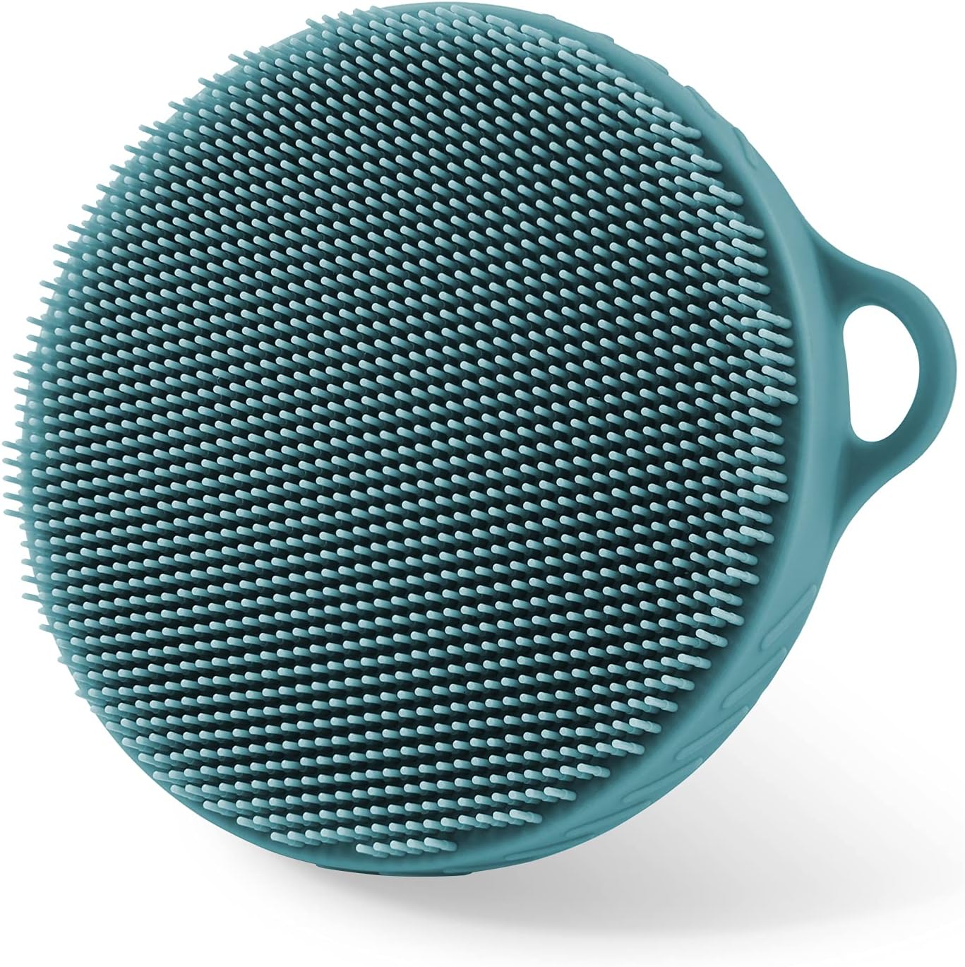 Body Brush for Wet or Dry Brushing - Soft Silicone Shower Brush Body Wash Bath Exfoliating Skin Massage Scrubber, Dry Skin Brushing Palm-sized Loofah, Fit for Sensitive and All Kinds of Skin (Green)
